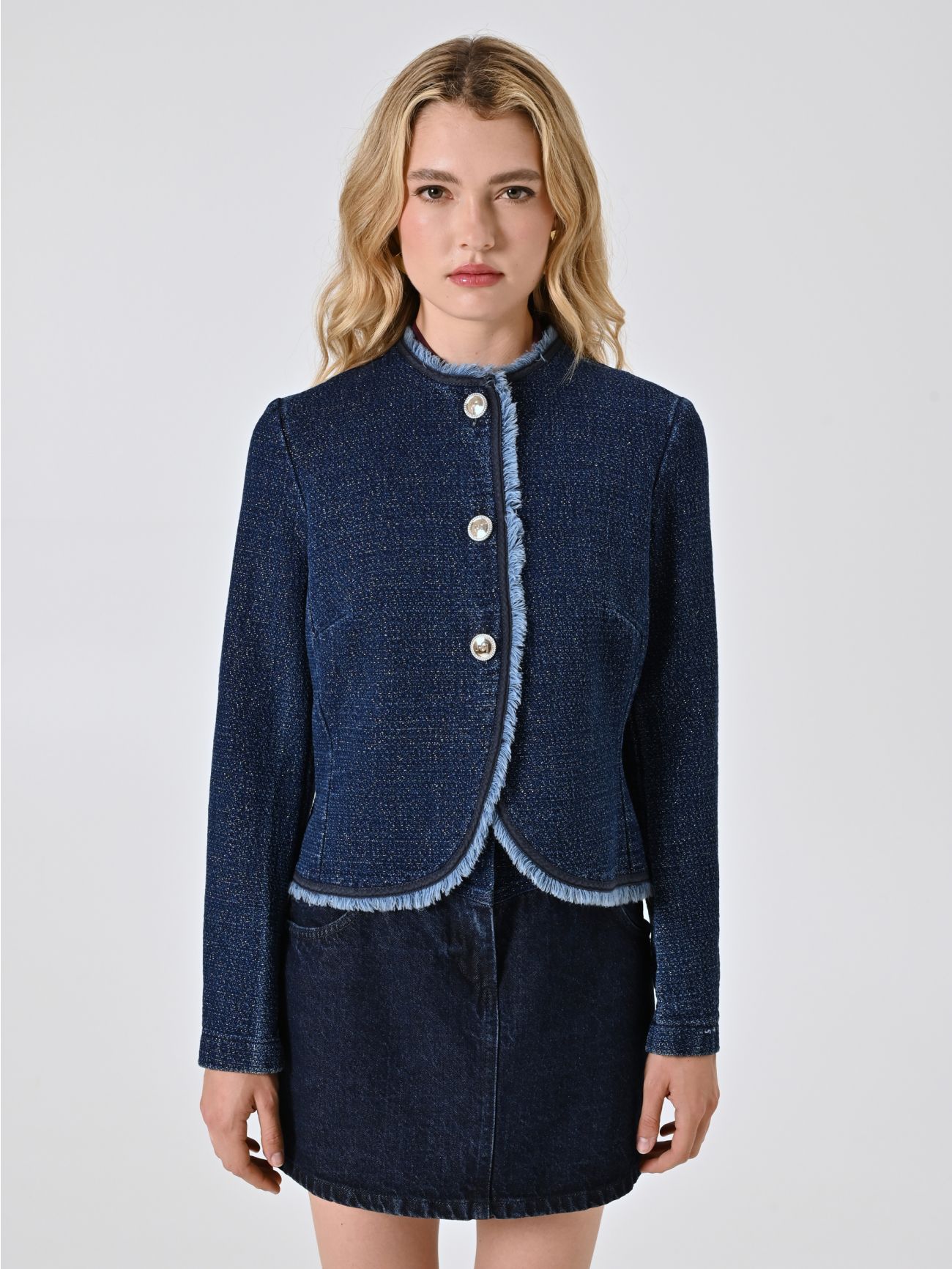 Jacke aus Denim mit Lurex-Details det_2