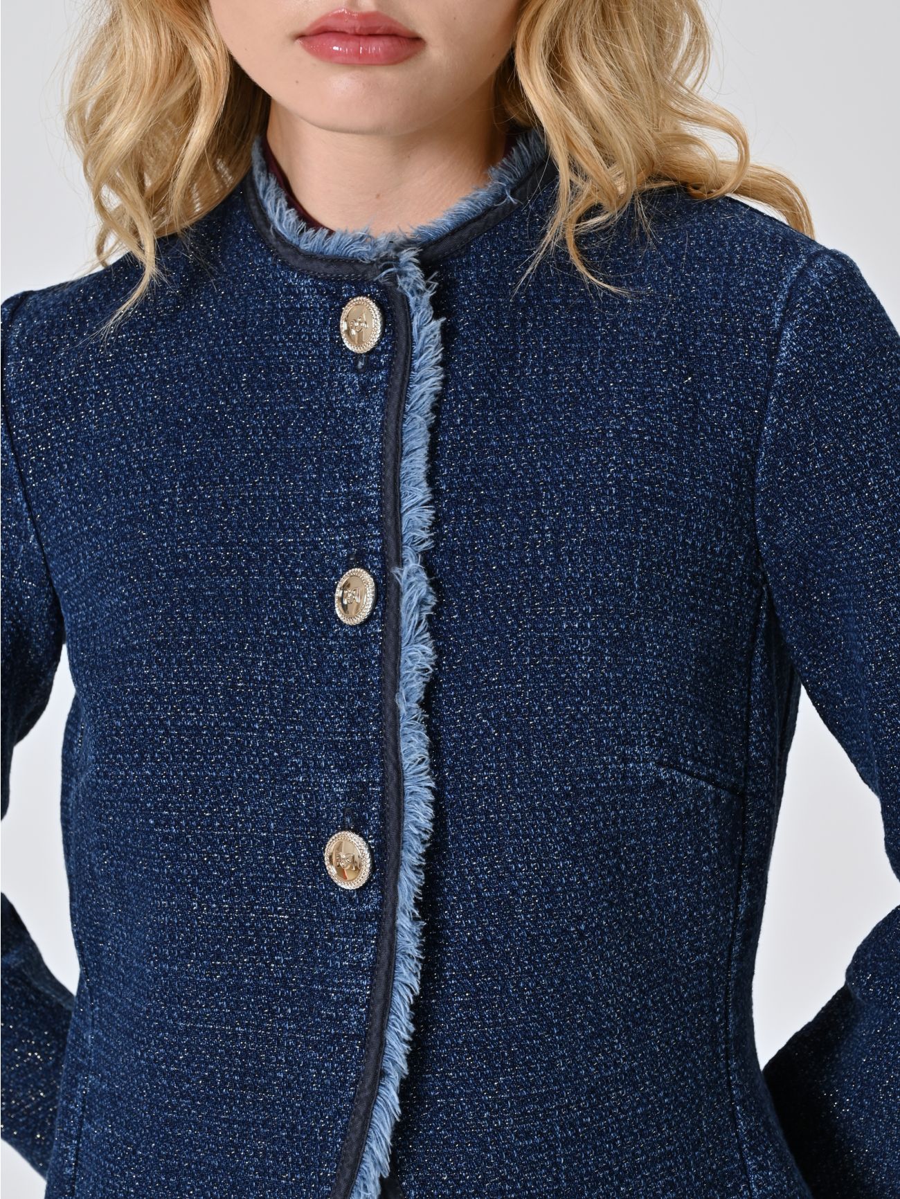 Jacke aus Denim mit Lurex-Details in_i5