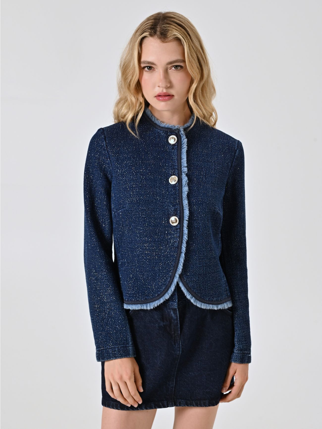Jacke aus Denim mit Lurex-Details in_i7