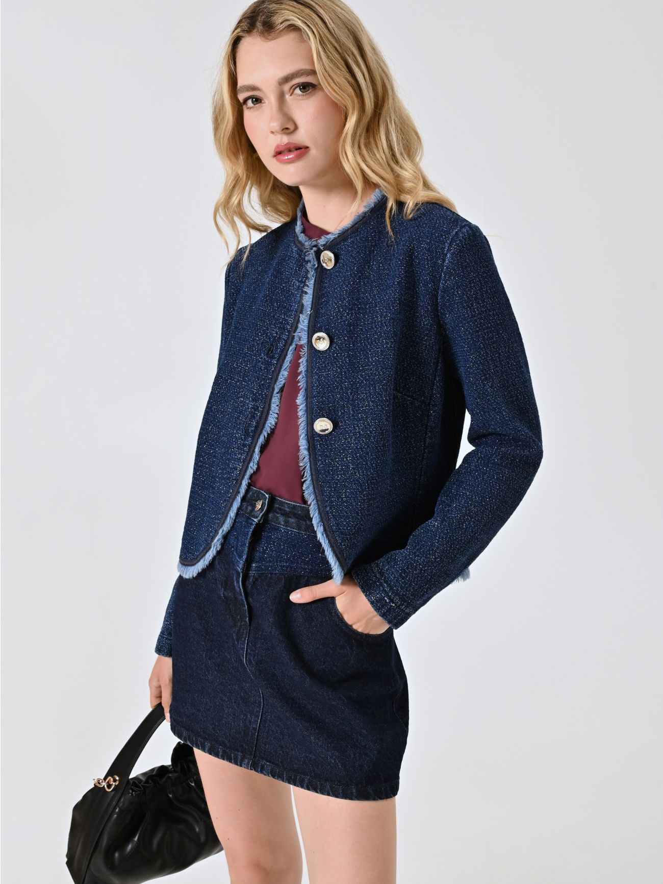 Jacke aus Denim mit Lurex-Details sp_e1