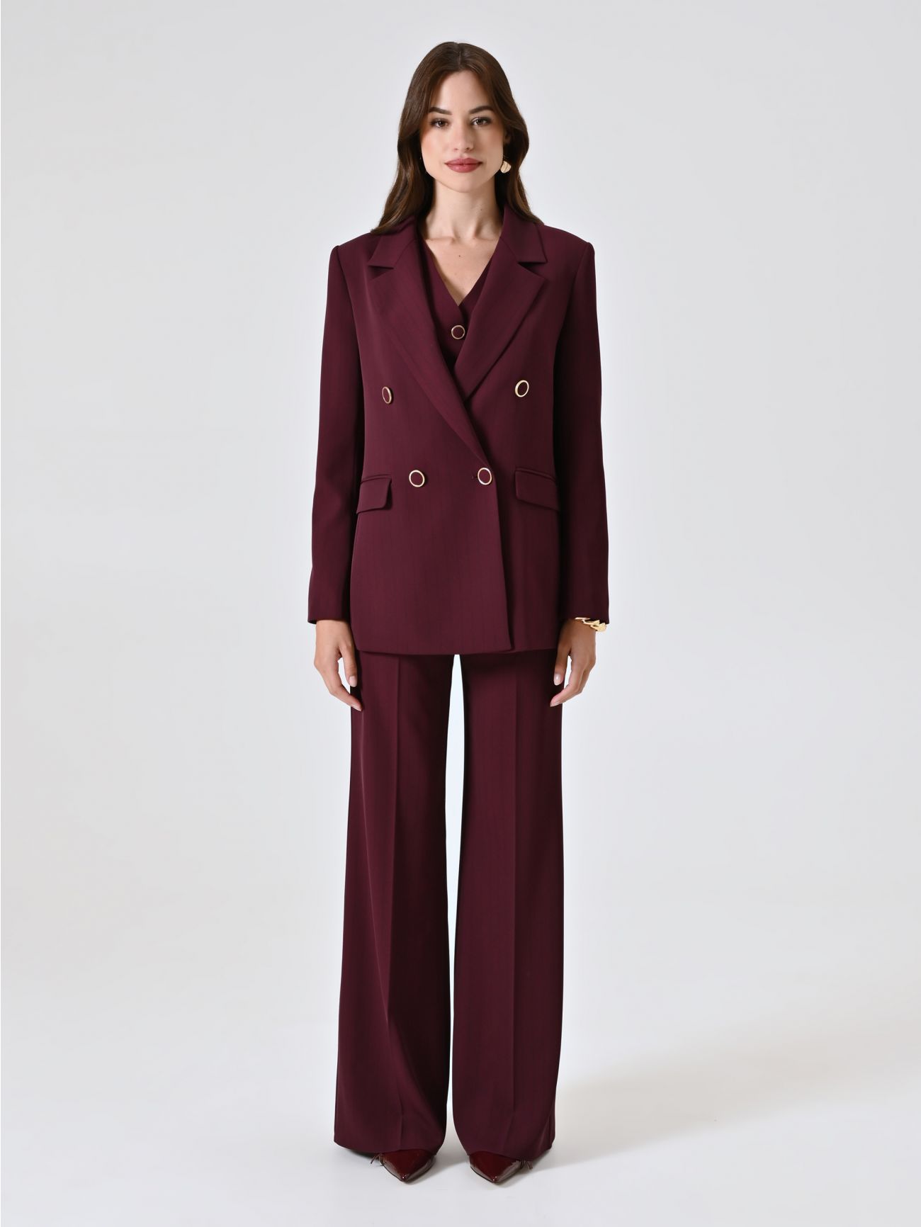 Giacca Bordeaux con Riga Nera det_1