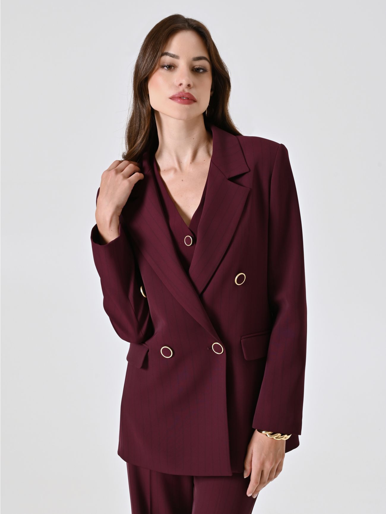 Giacca Bordeaux con Riga Nera in_i7