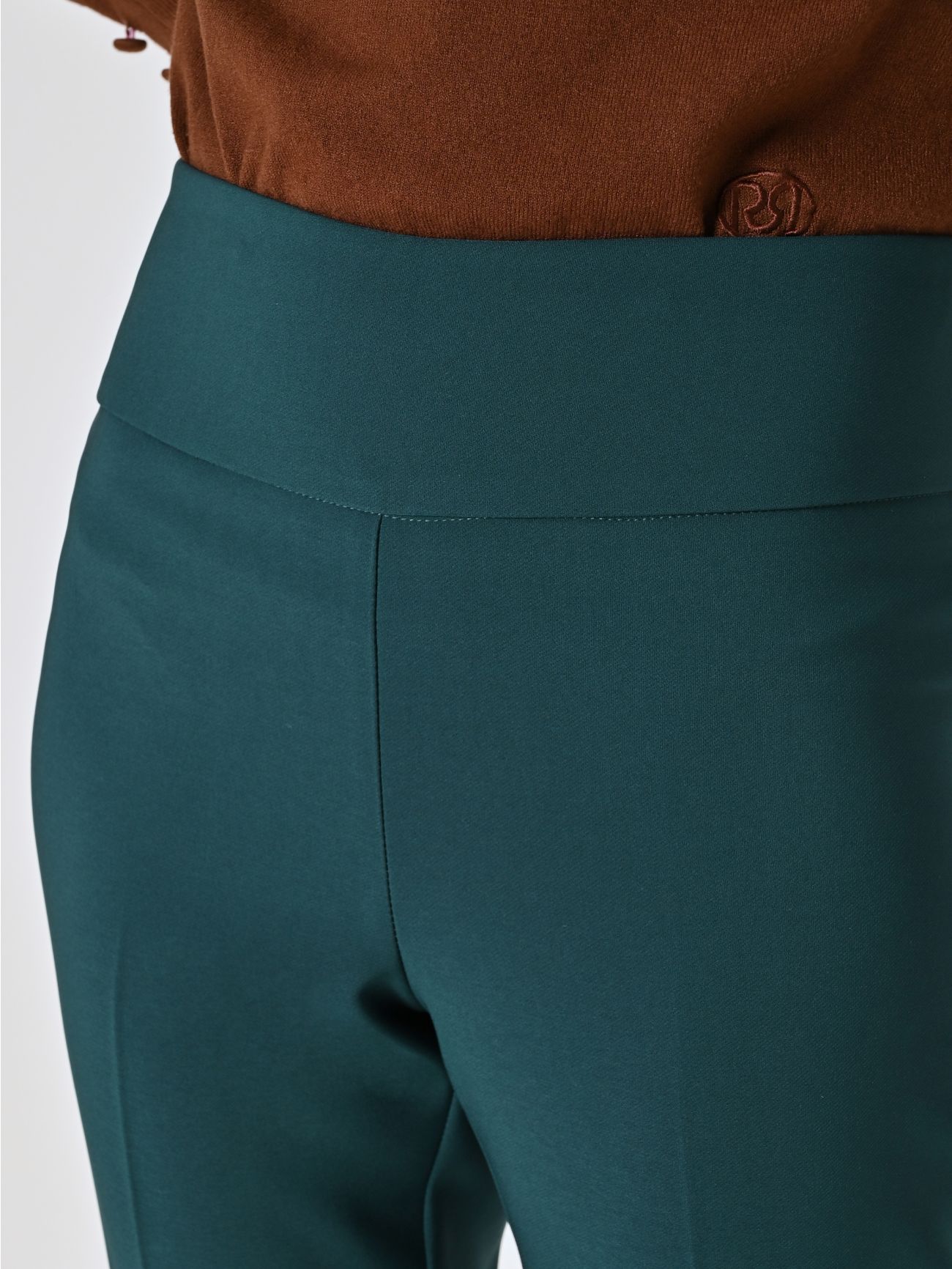 Green Flared Trousers in Technical Fabric in_i5