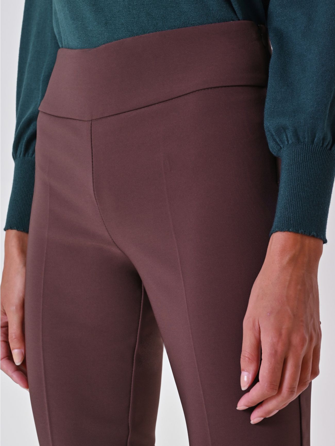 Chocolate Flared Trousers in Technical Fabric in_i5