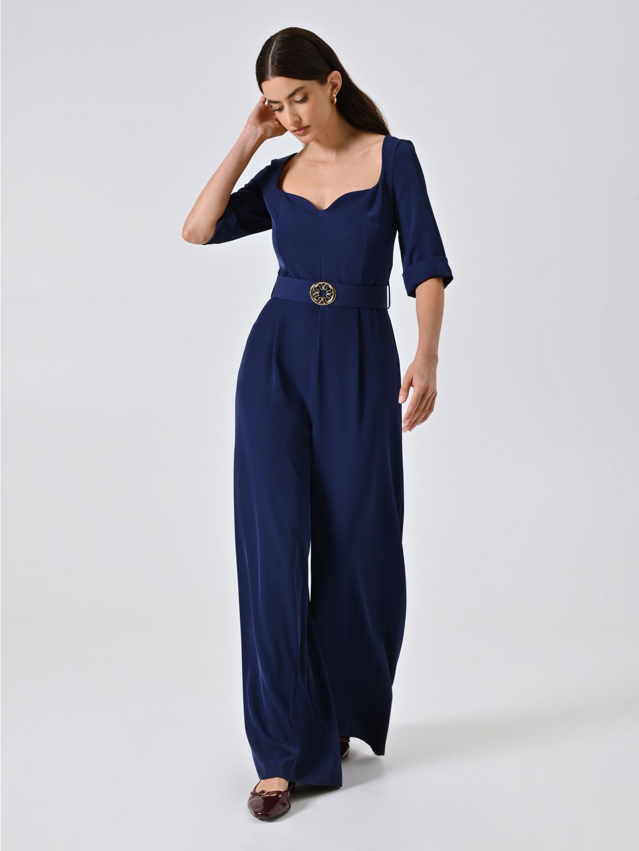 Tuta Blu con Scollo a Cuore in Cadi in_i7