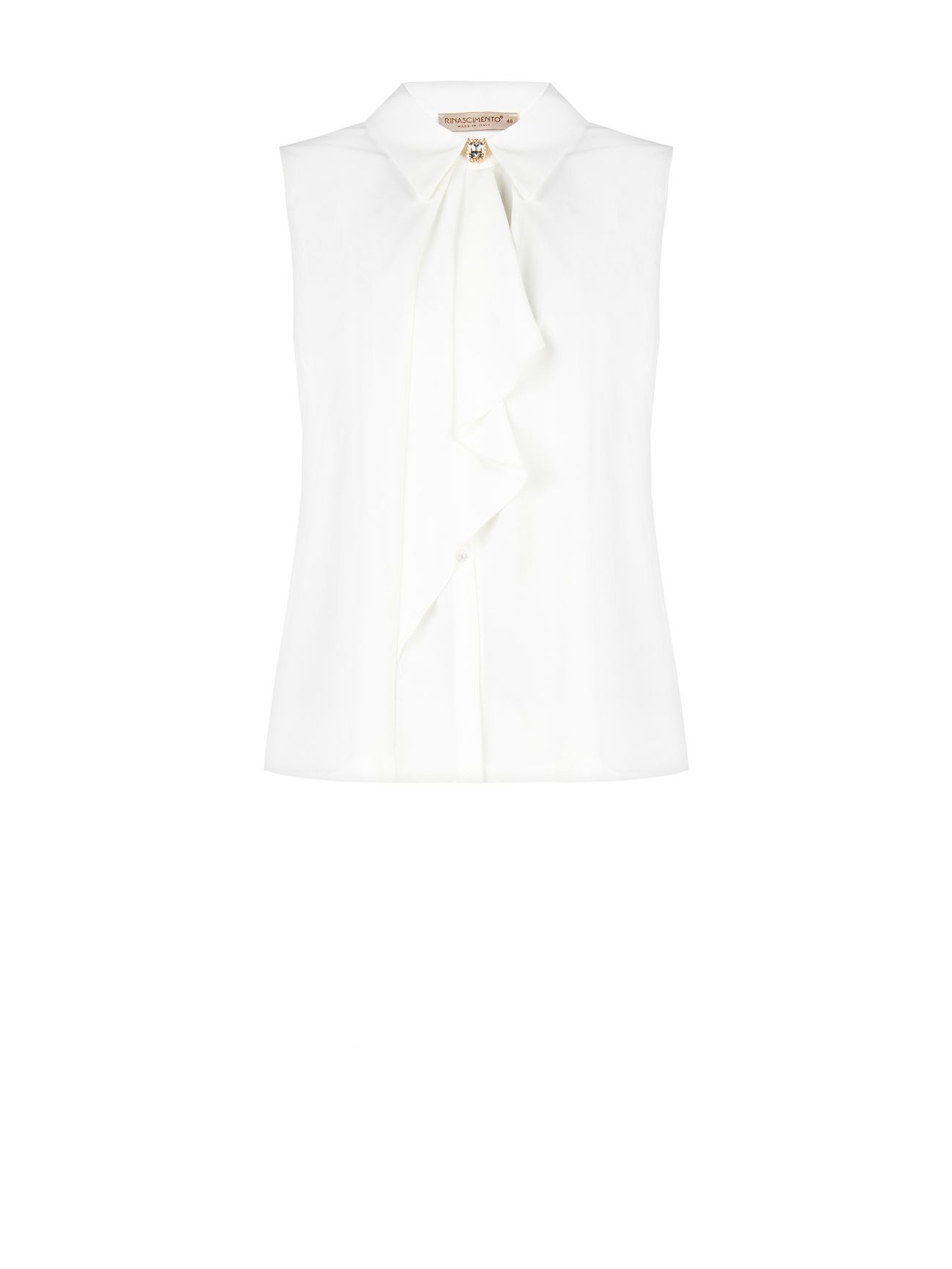 Curvy White Top with Ruffles det_4