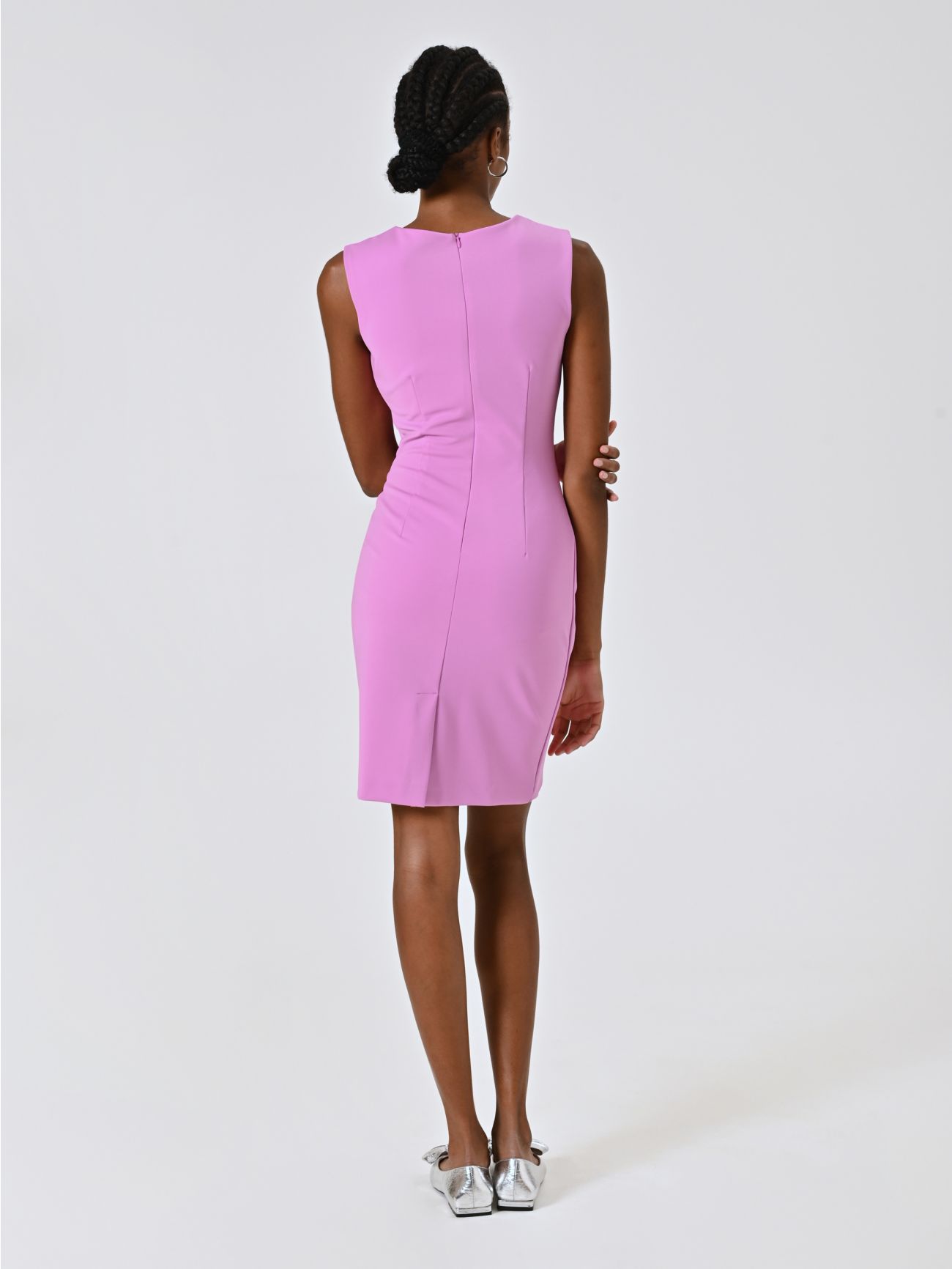 Draped Sheath Dress with Wrap Skirt det_3