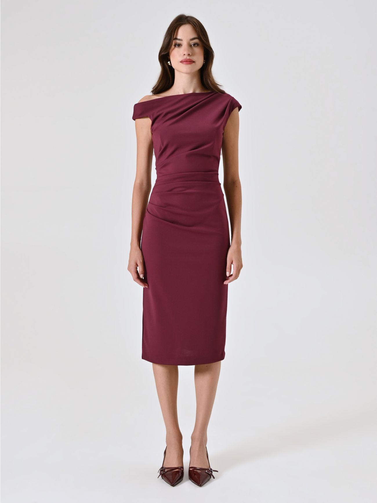 Tubino Spalline Asimmetriche Bordeaux det_1
