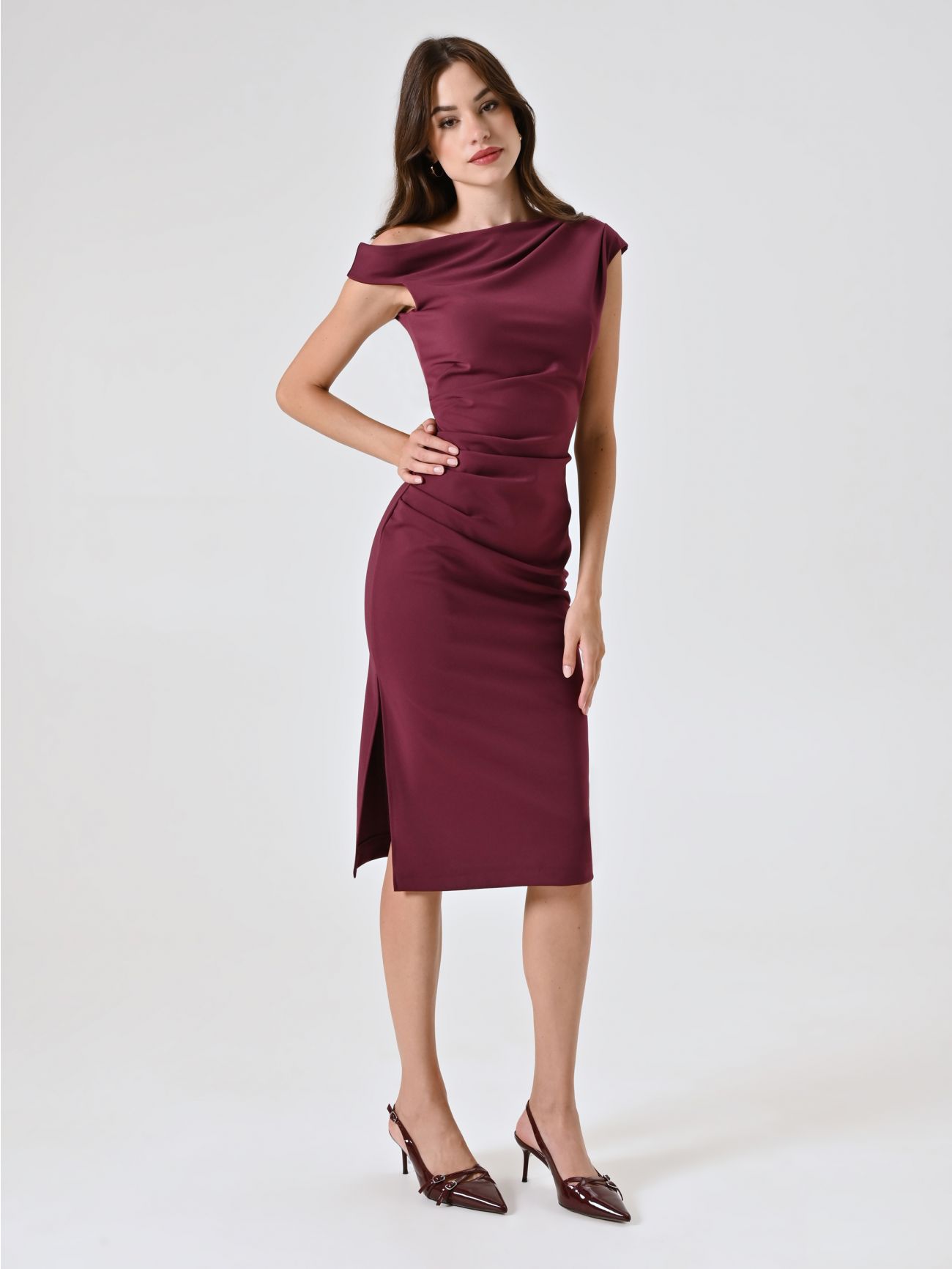 Tubino Spalline Asimmetriche Bordeaux in_i7