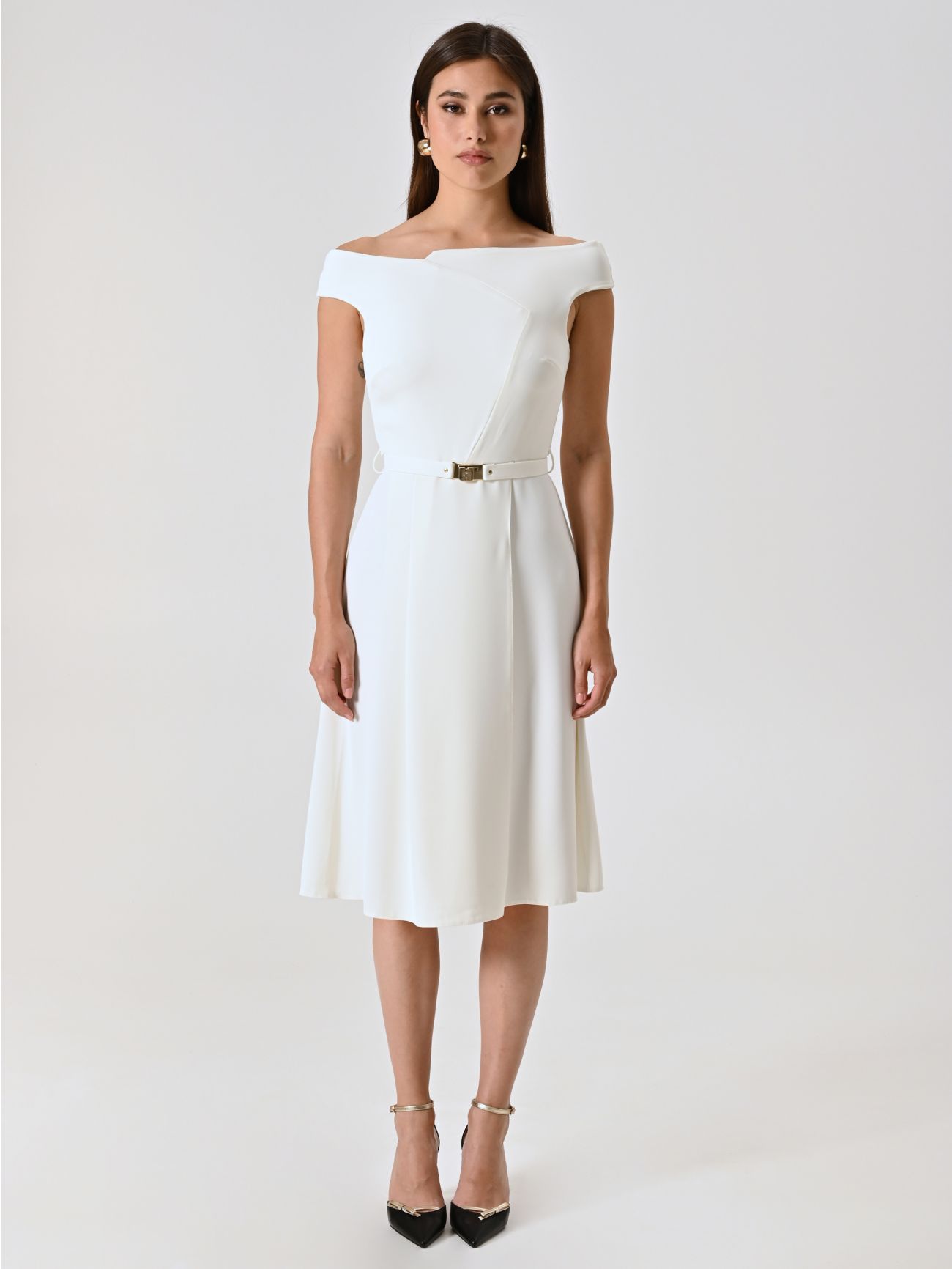 Abito Bianco off-the-Shoulders det_1