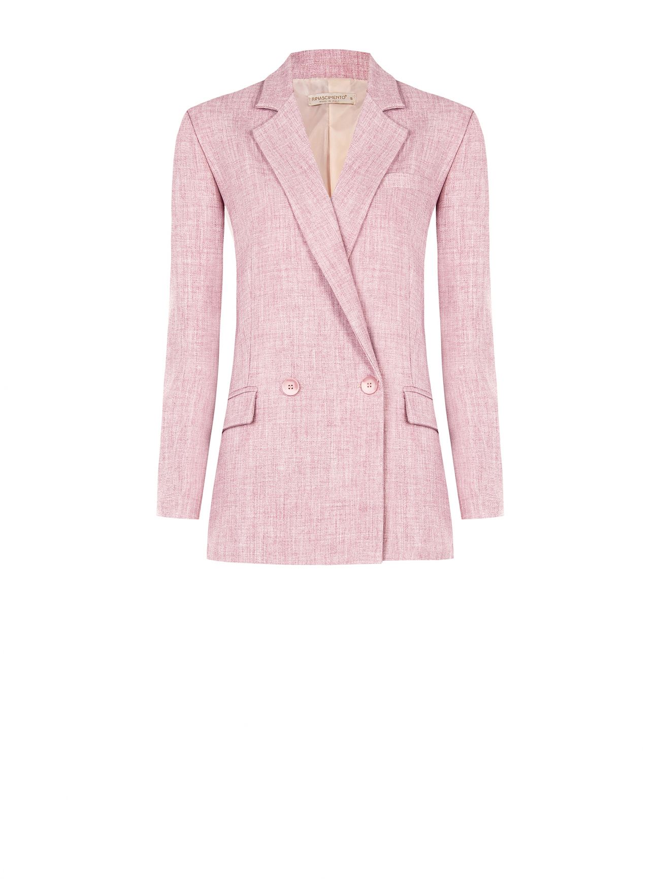 Chaqueta de doble botonadura rosa de tejido masculino det_4