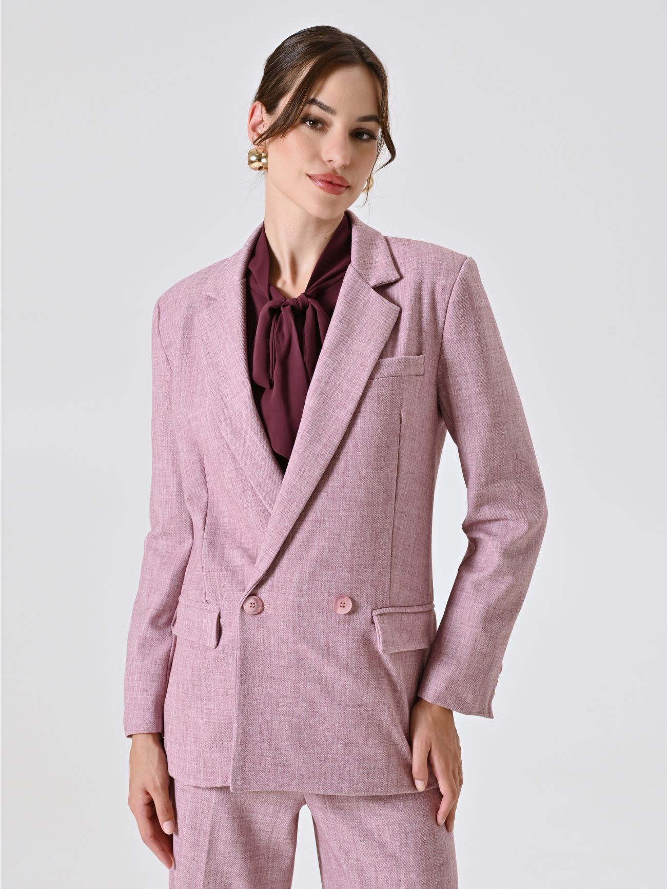 Zweireihige Jacke in Rosa aus Herrenstoff in_i7