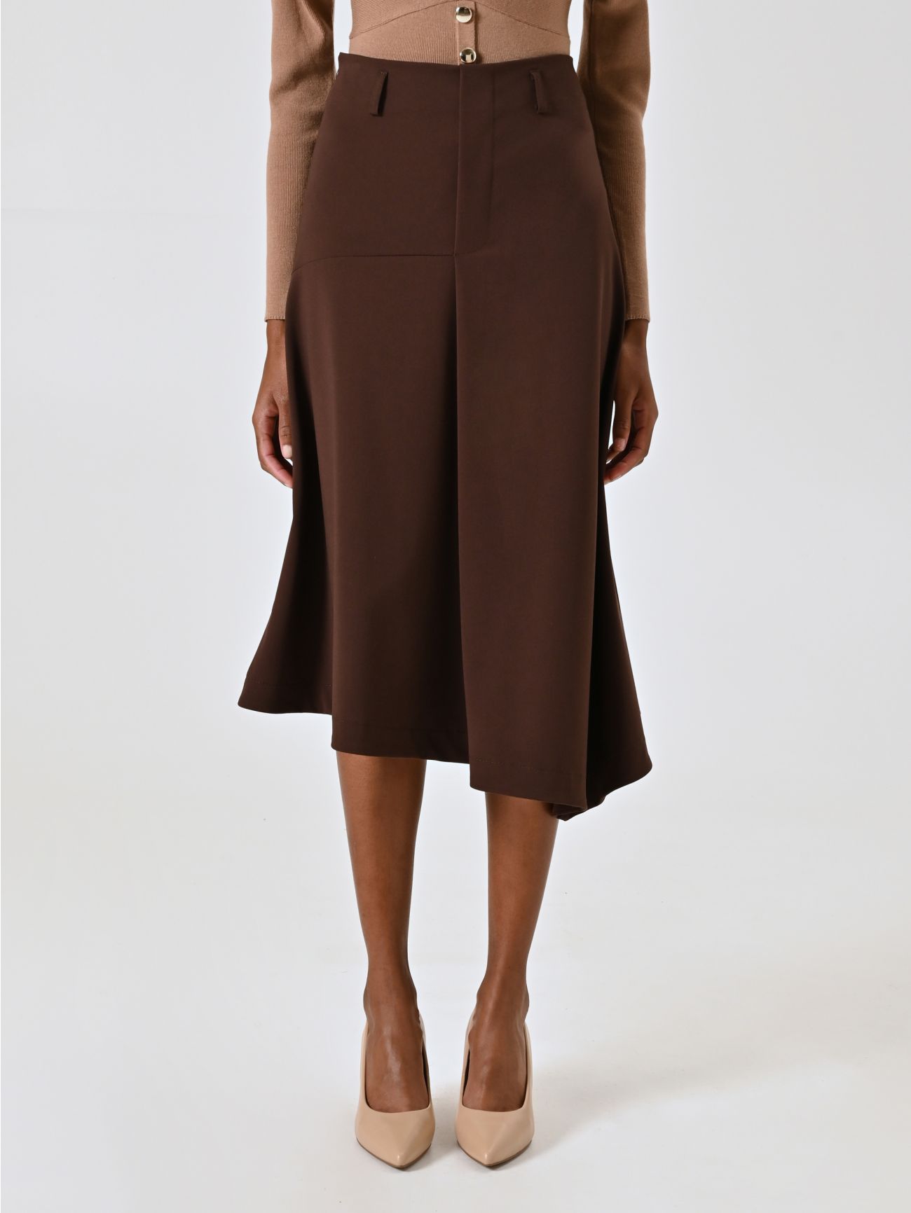 Chocolate Midi Skirt in Viscose Blend det_2