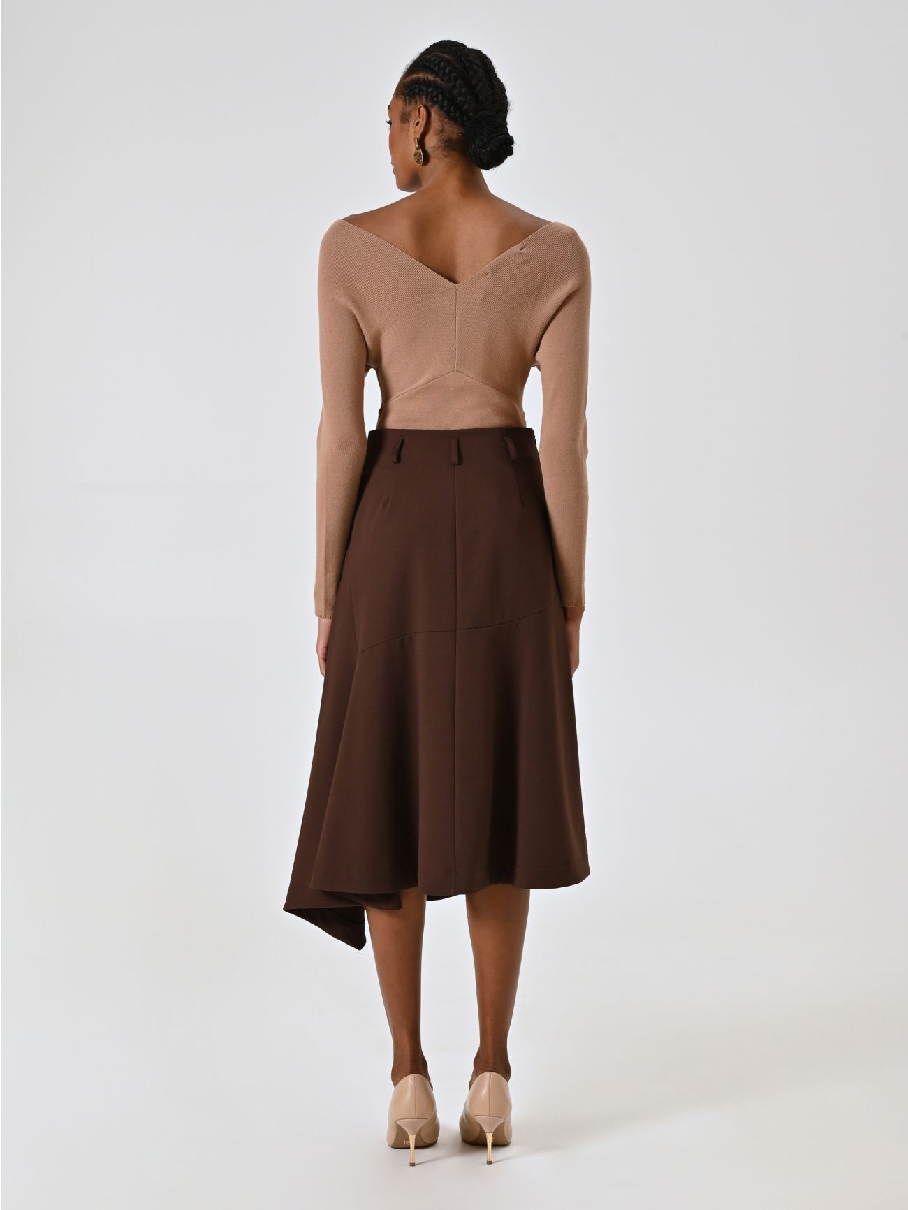 Chocolate Midi Skirt in Viscose Blend det_3