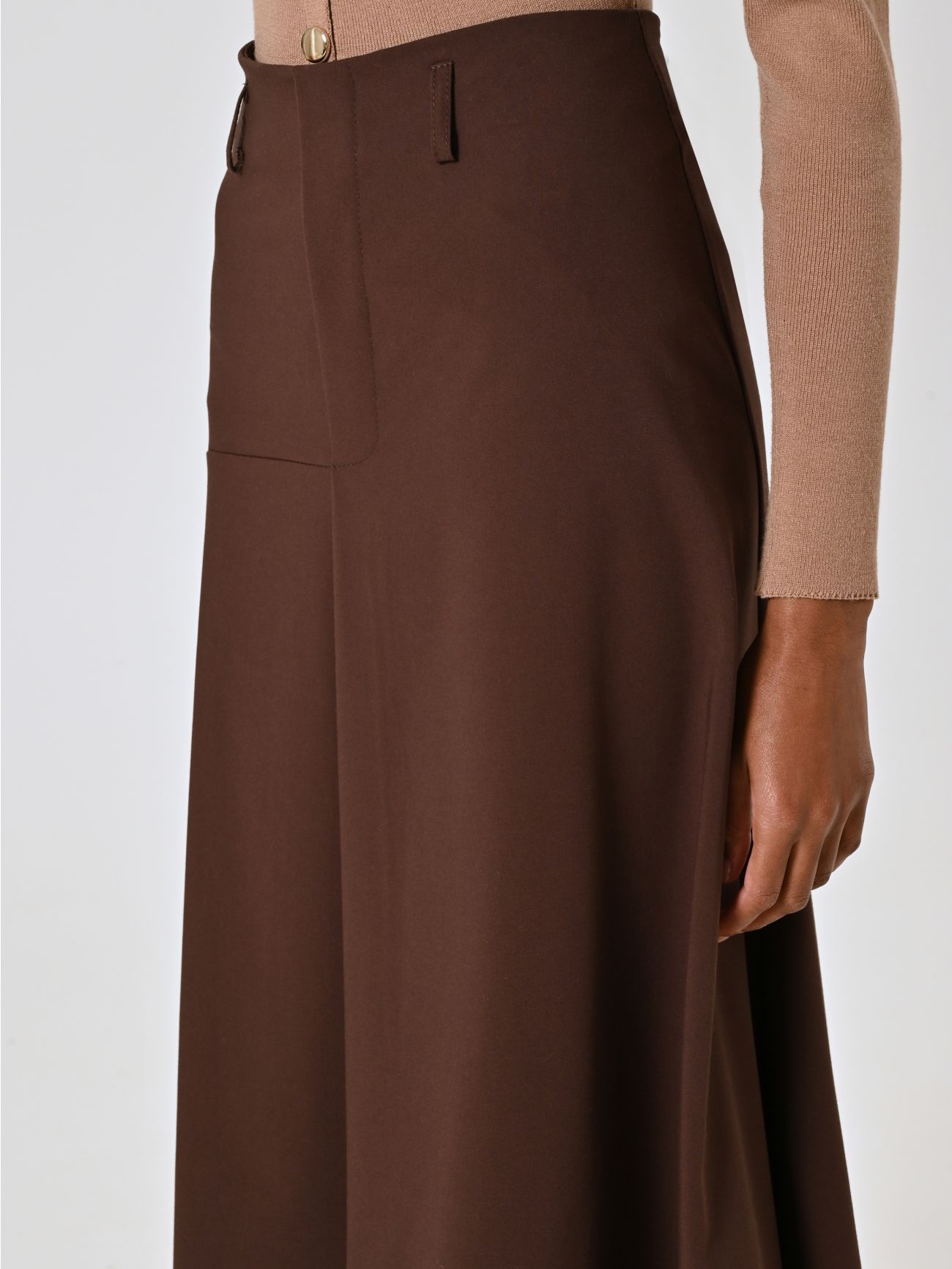 Chocolate Midi Skirt in Viscose Blend in_i5
