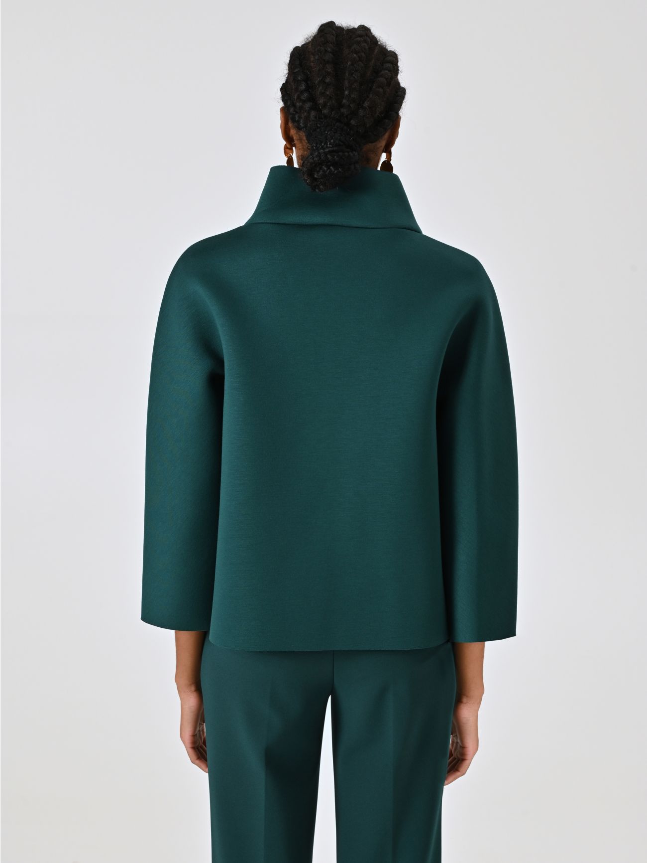 Green Cape in Scuba Fabric det_3