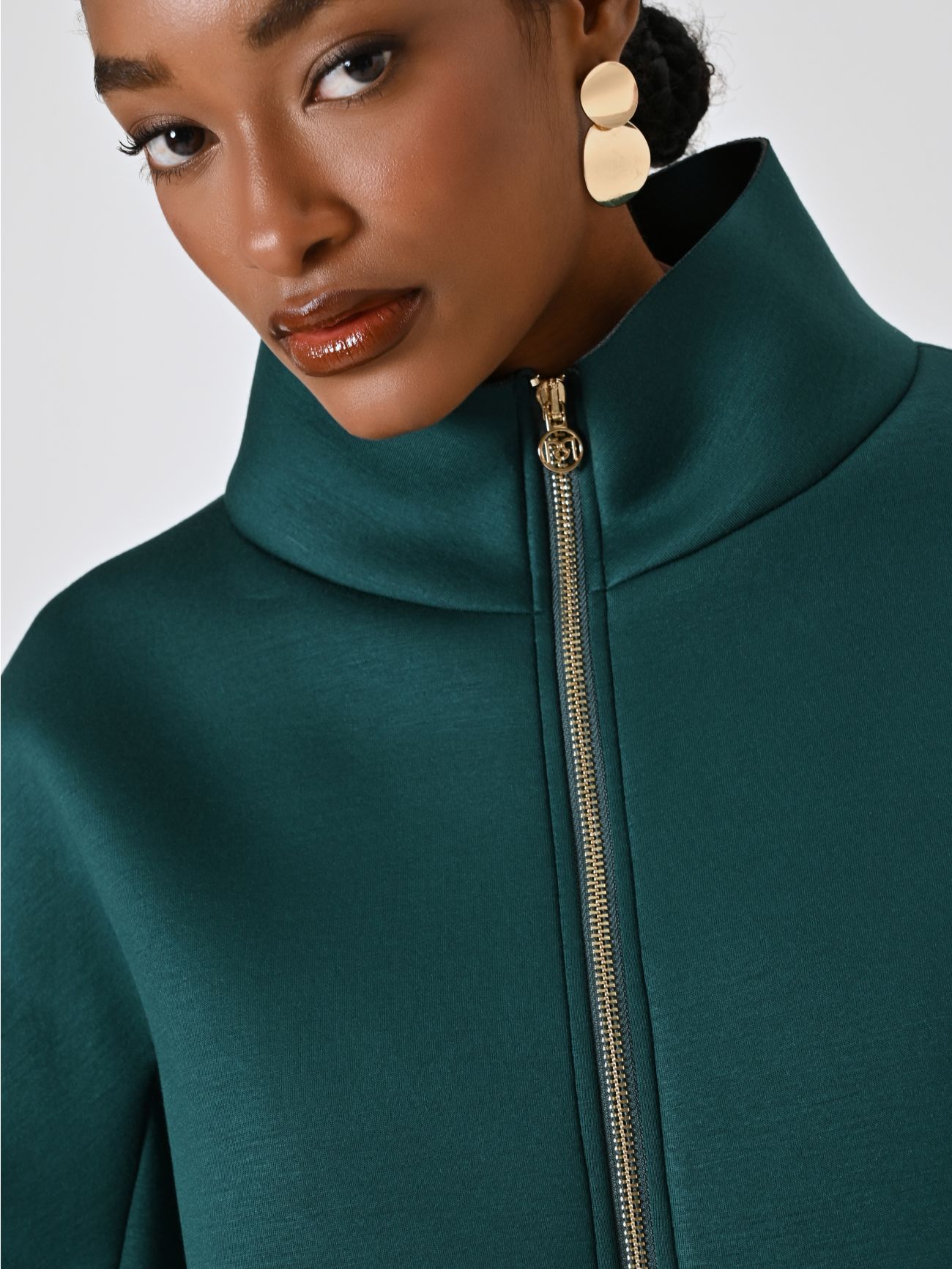Green Cape in Scuba Fabric in_i5