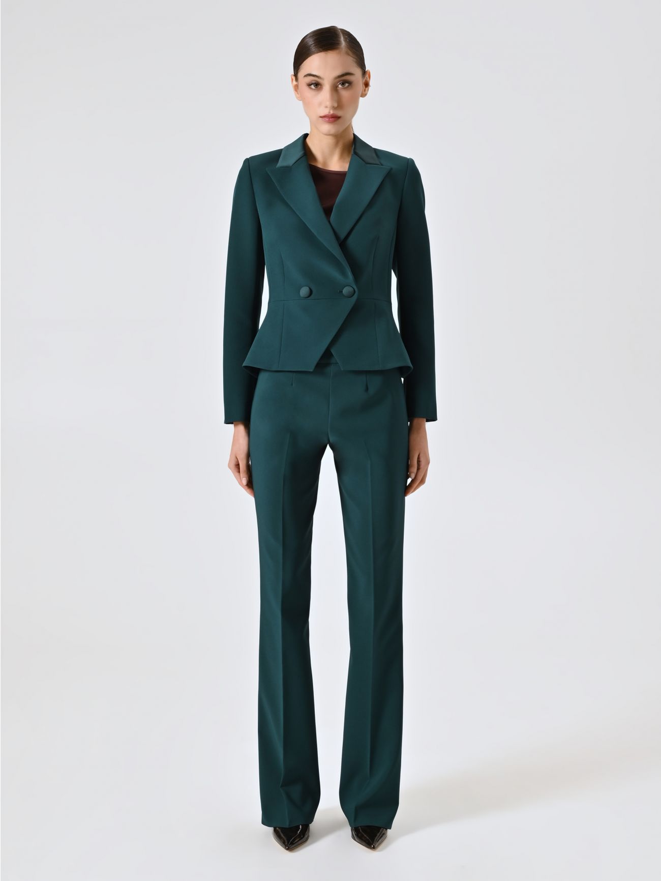Green Tuxedo Jacket in Technical Fabric det_1