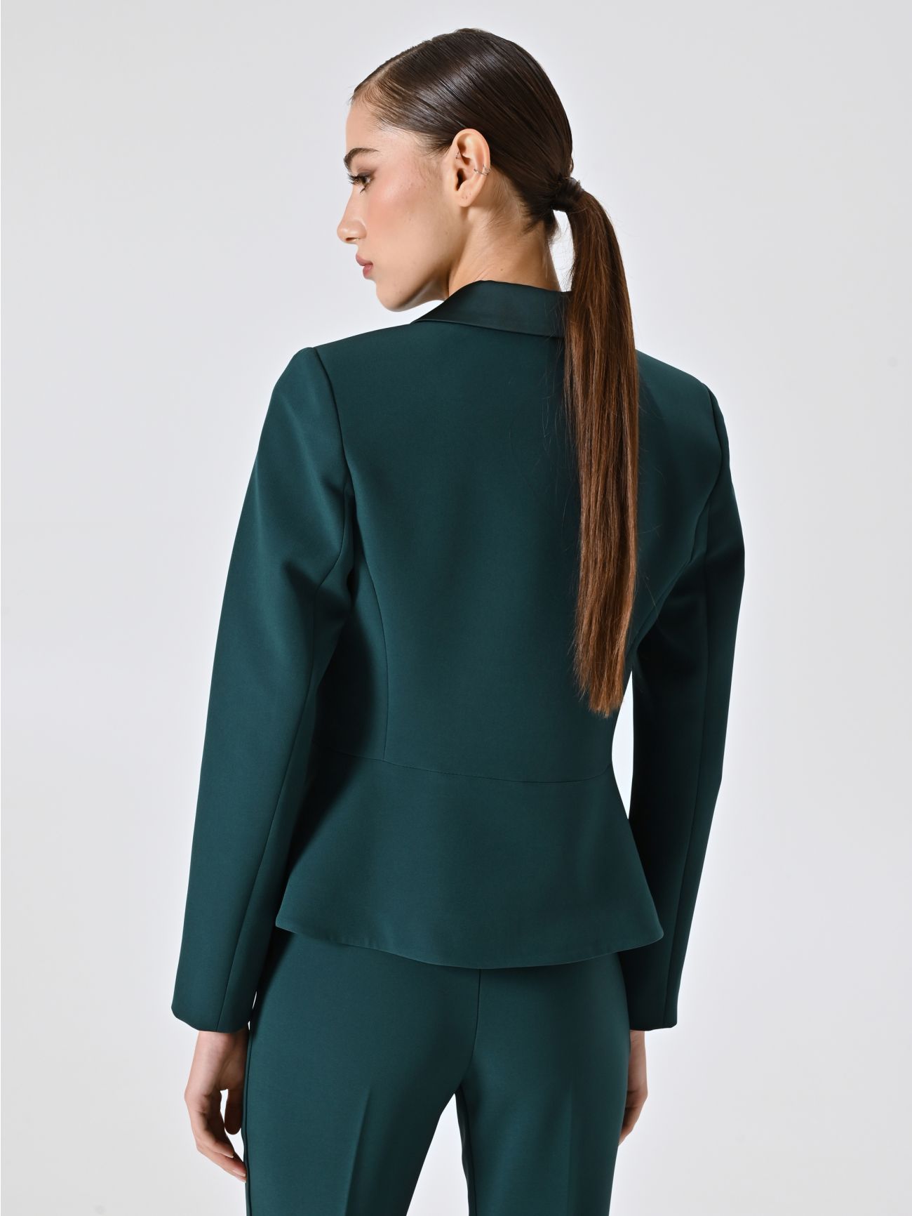 Green Tuxedo Jacket in Technical Fabric det_3