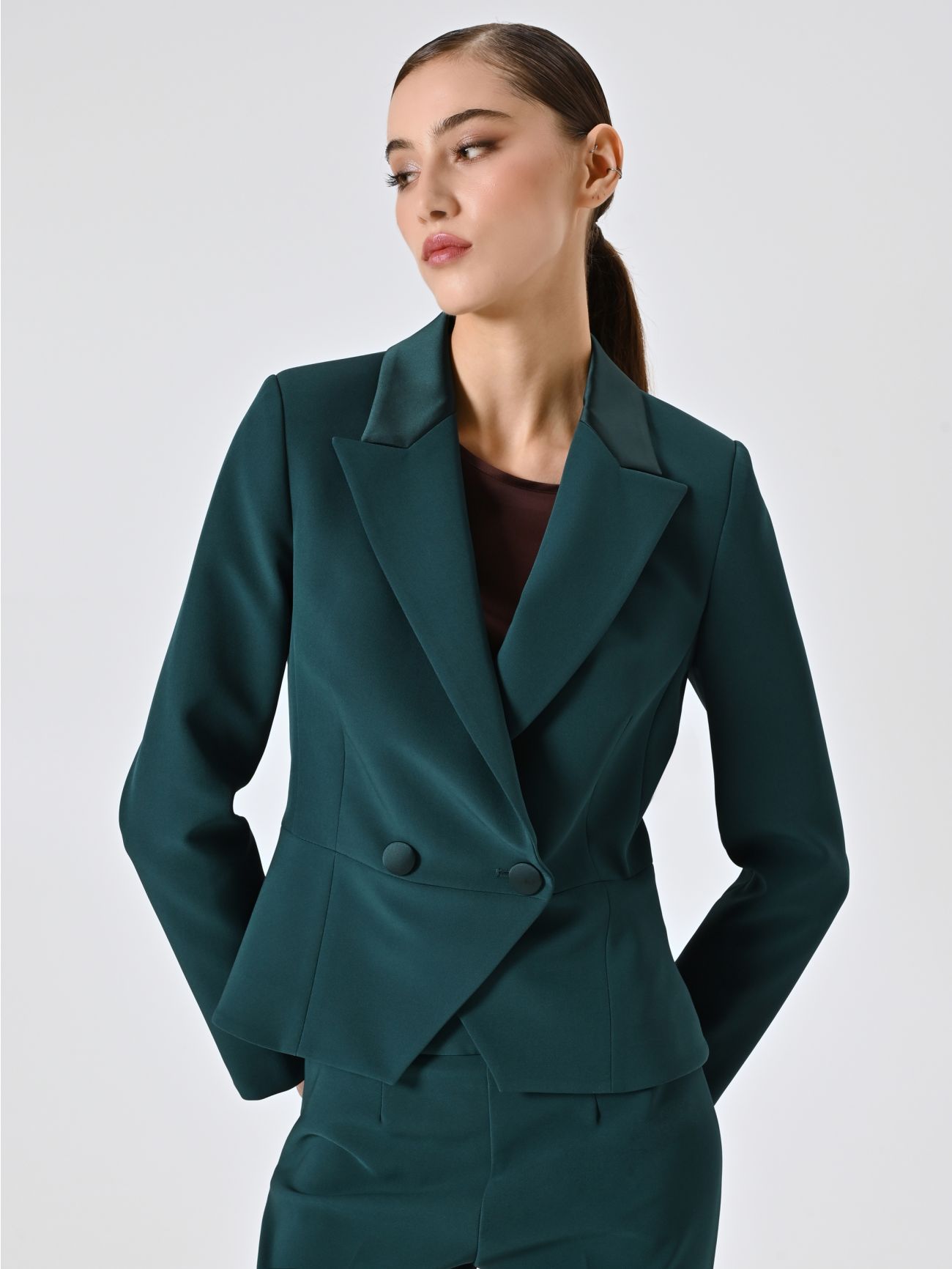 Green Tuxedo Jacket in Technical Fabric in_i7