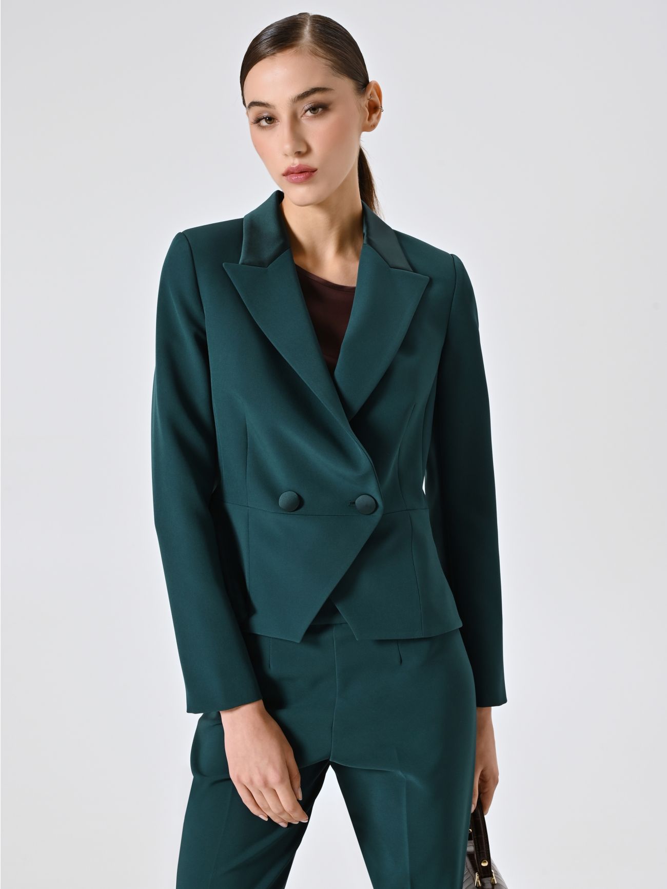 Green Tuxedo Jacket in Technical Fabric sp_e1