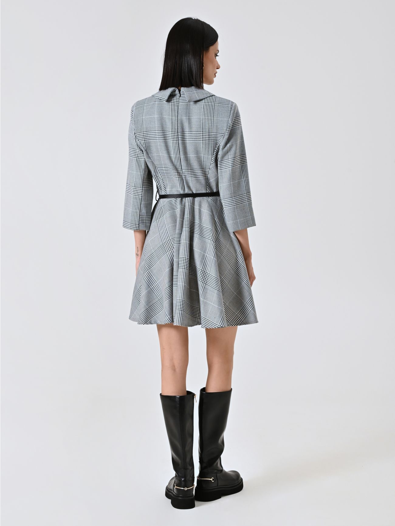 Kleid mit Hahnentrittmuster det_3