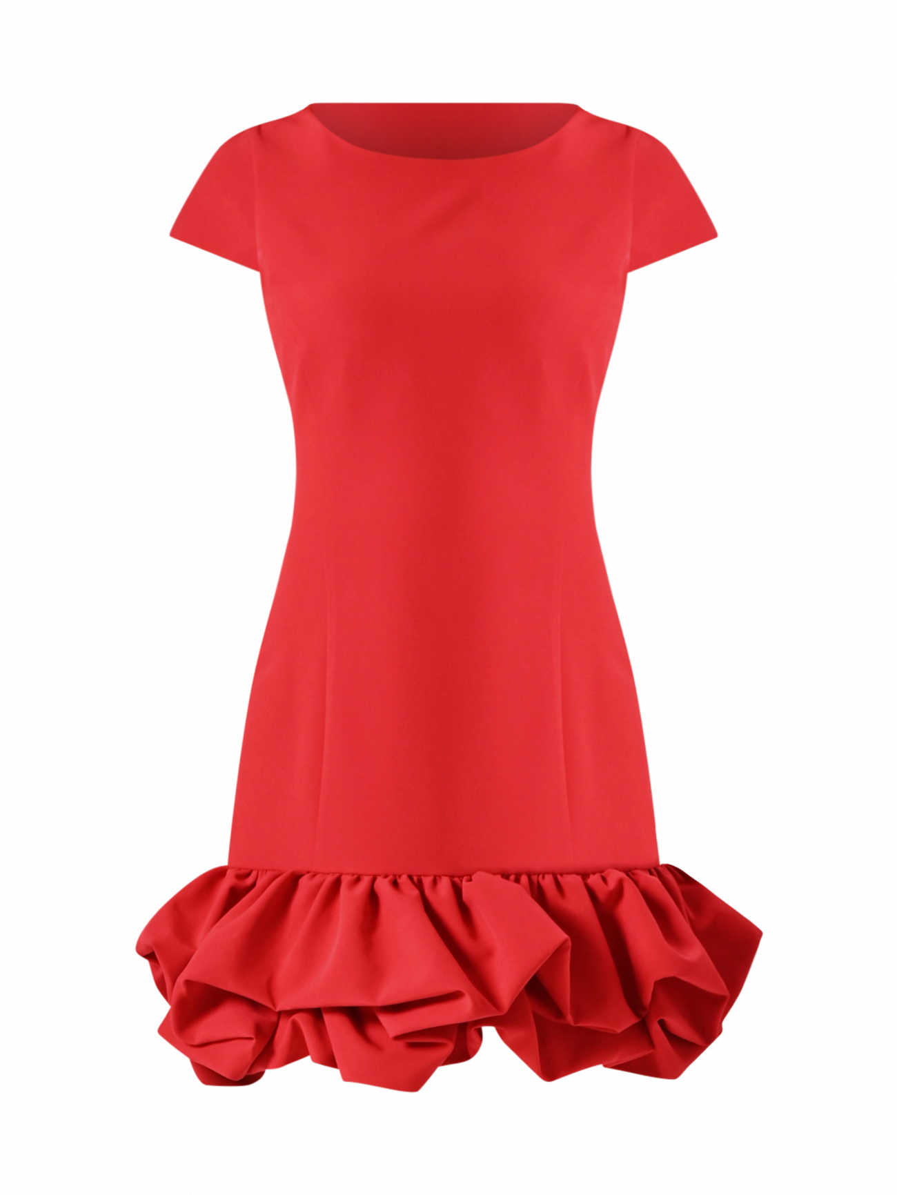 Abito Rosso con Gonna a Palloncino det_4