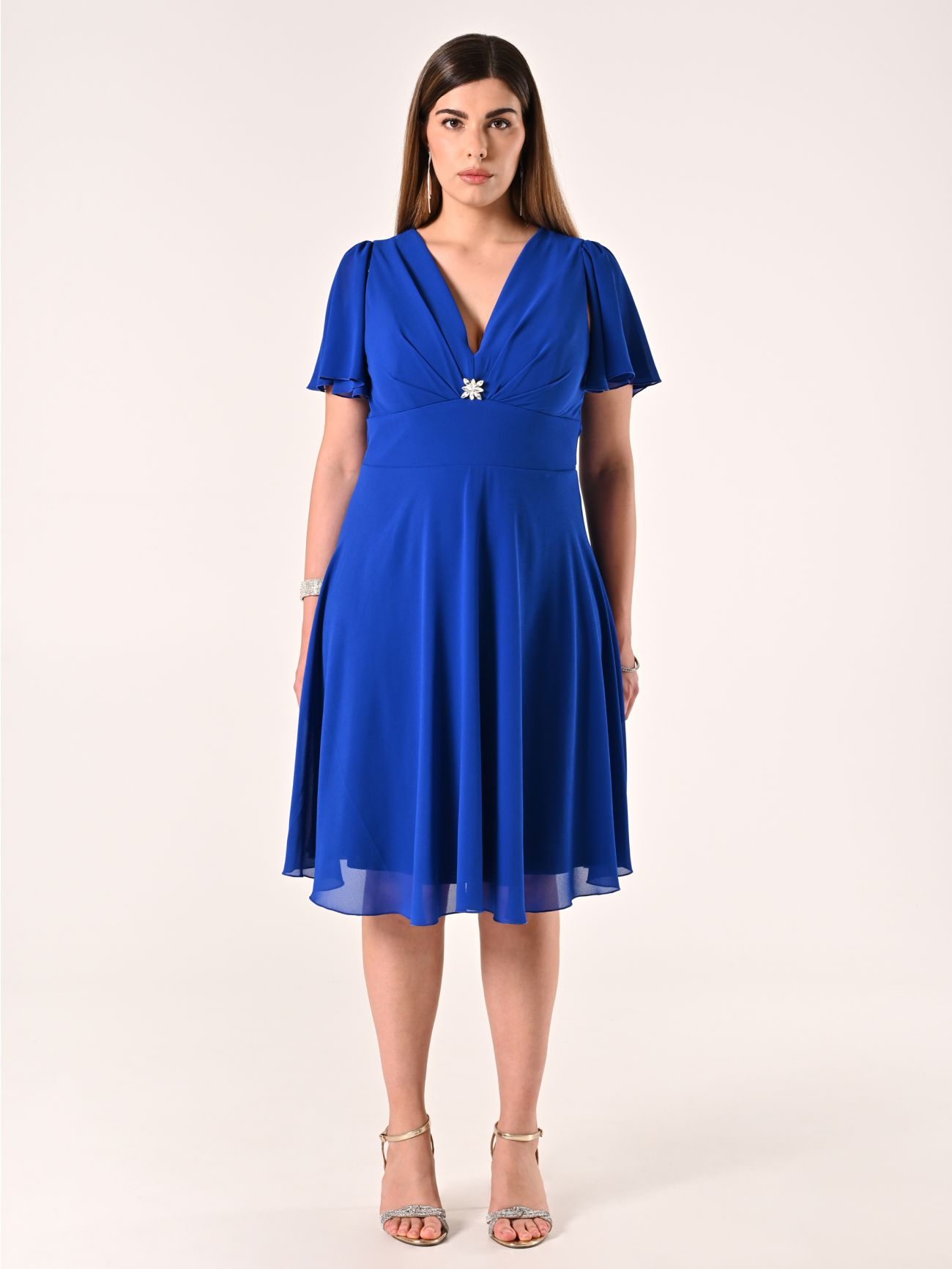 Robe curvy bleu de Chine det_1