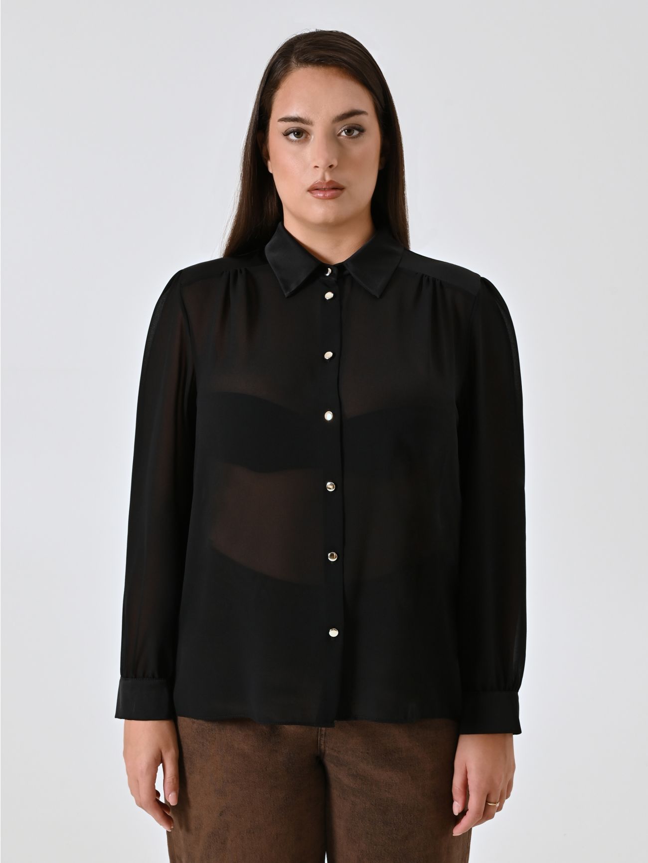 Curvy Black Satin Shirt det_2