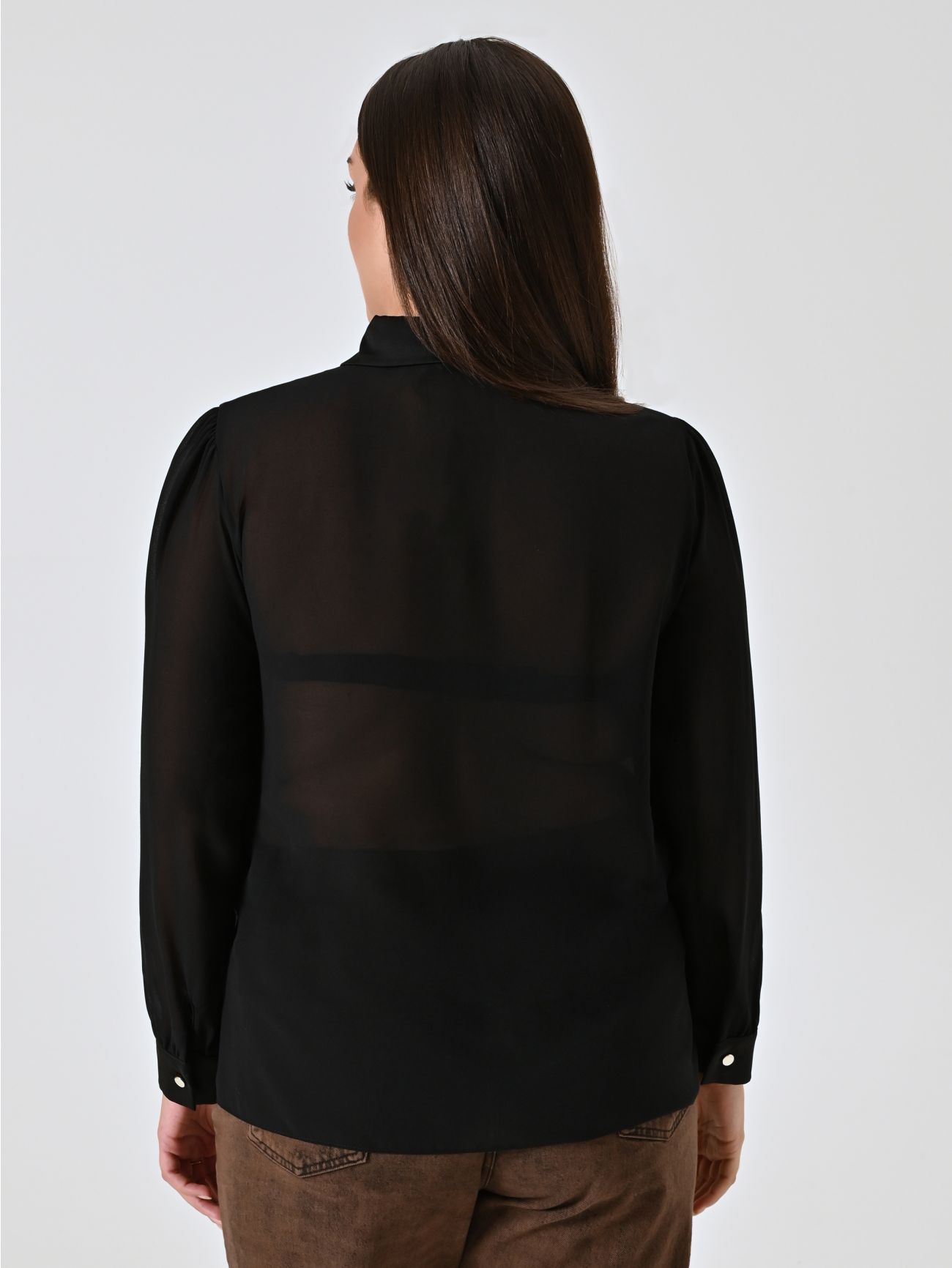 Curvy Black Satin Shirt det_3