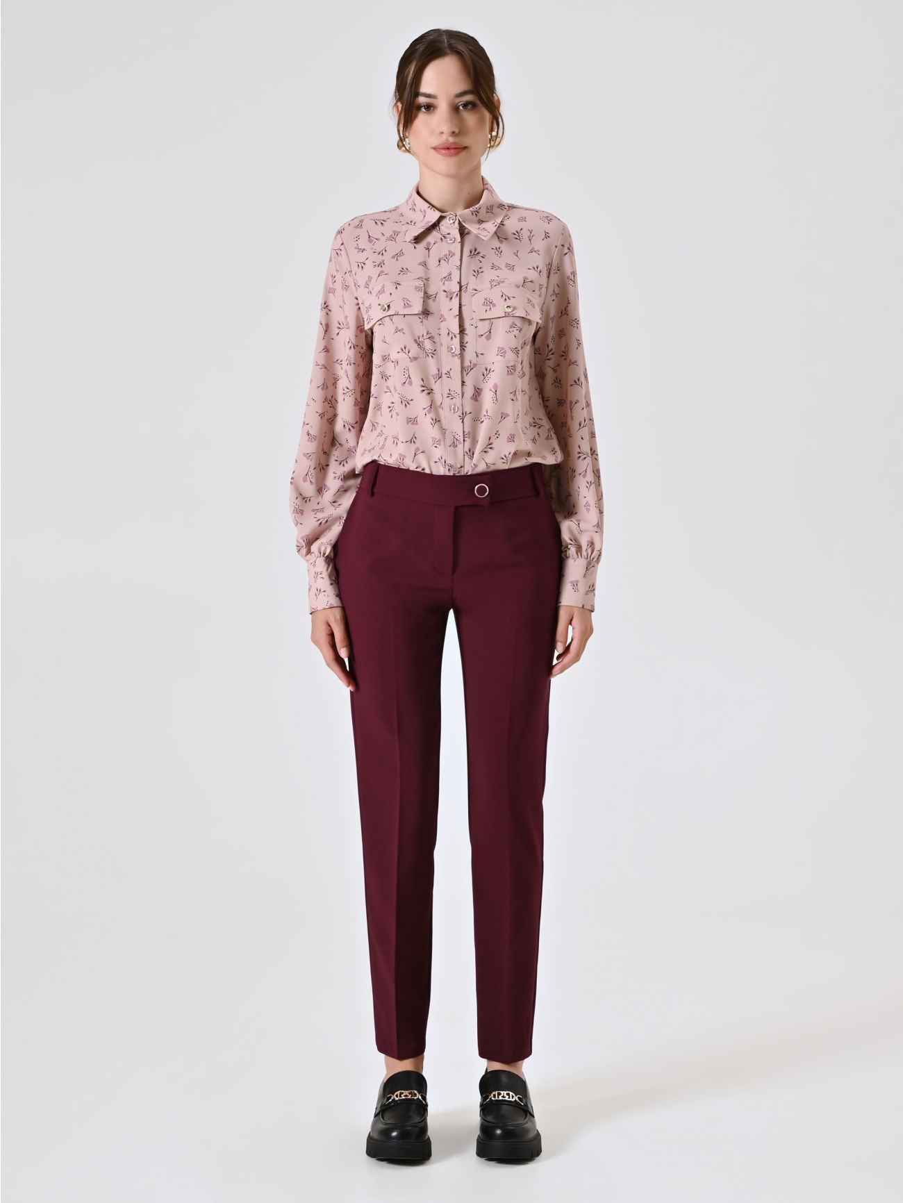 Burgundy Trousers in Technical Fabric det_1