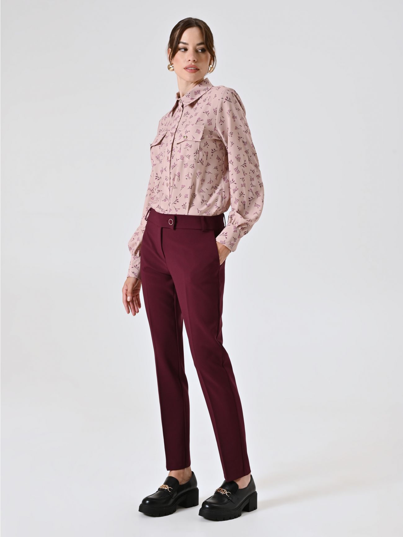 Burgundy Trousers in Technical Fabric in_i7