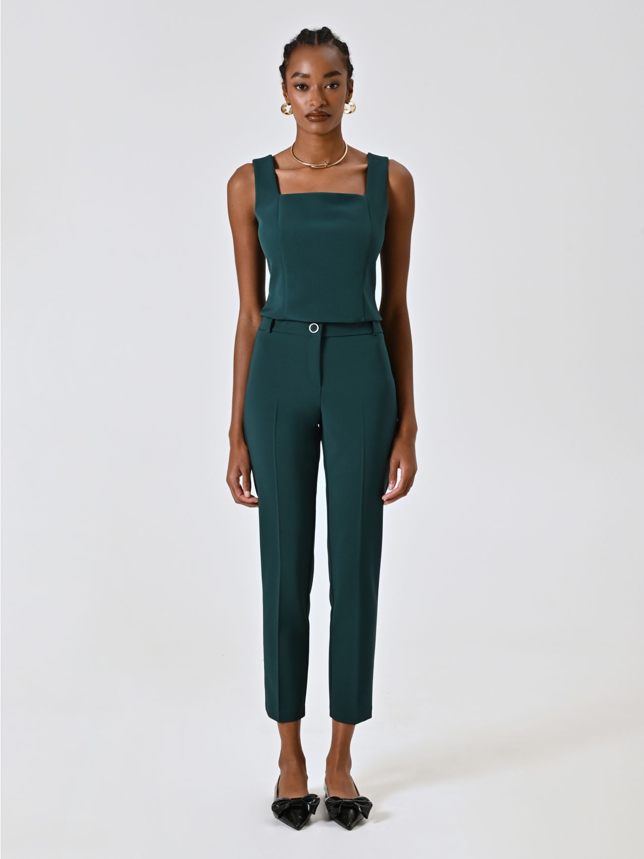 Green Trousers in Technical Fabric det_1
