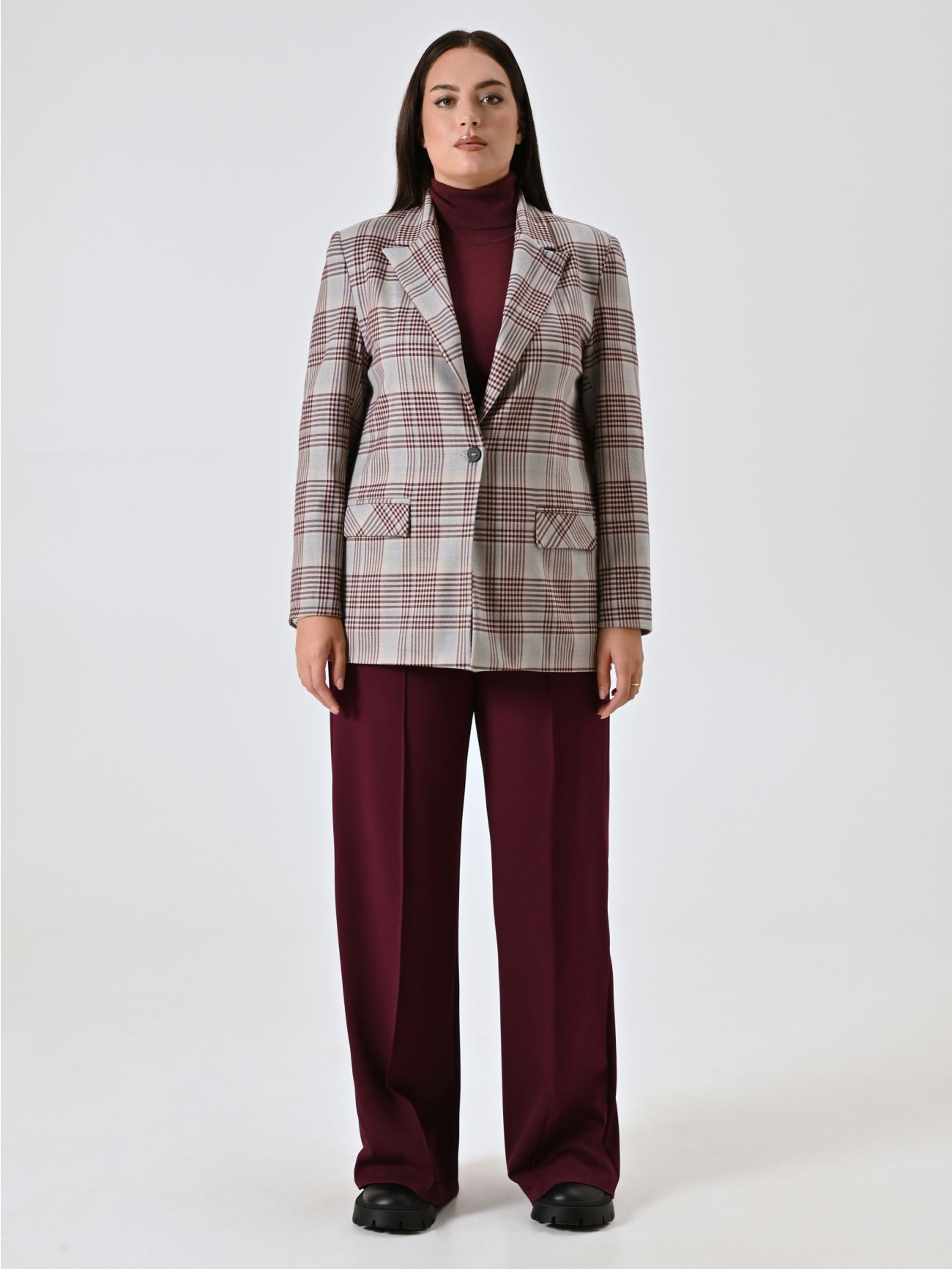 Giacca Curvy Check det_1