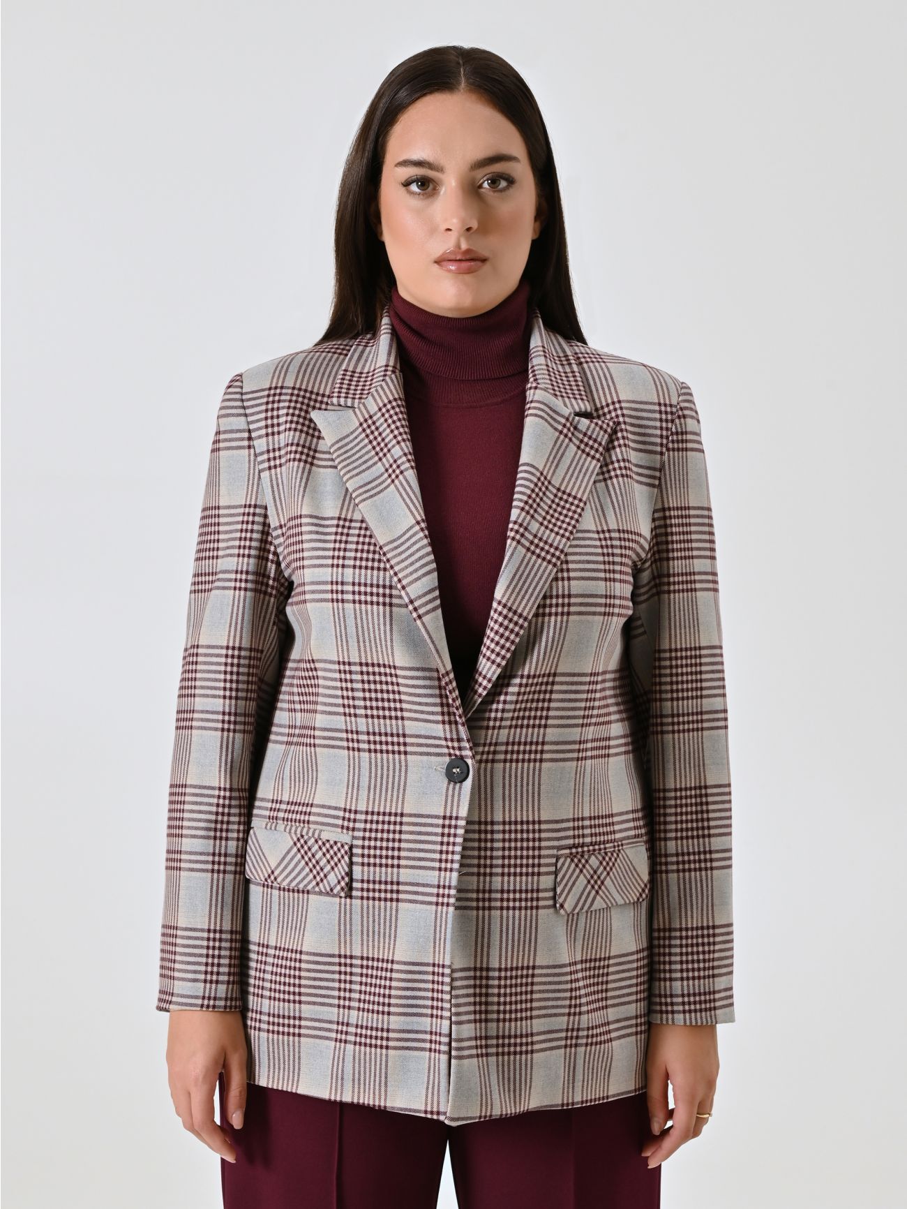 Giacca Curvy Check det_2