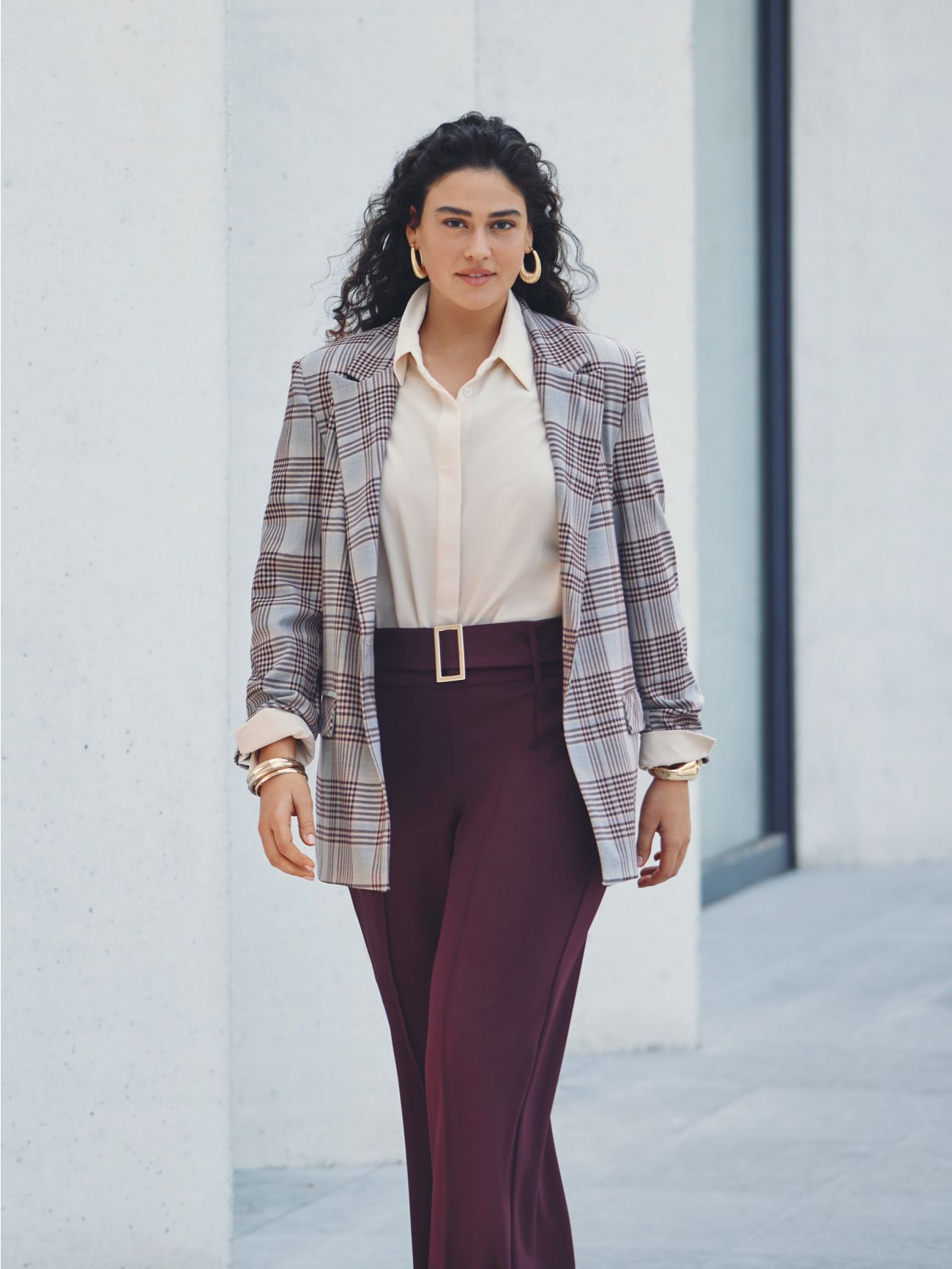 Curvy Check Jacket  Rinascimento