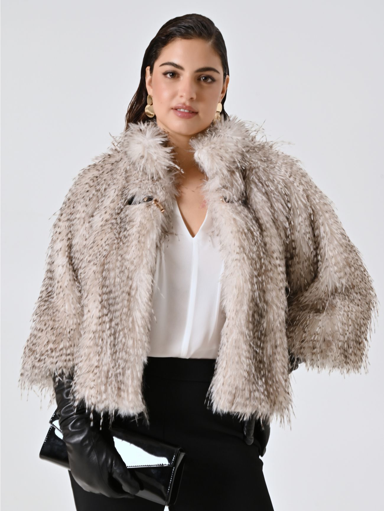 Curvy Faux Fur Jacket  Rinascimento