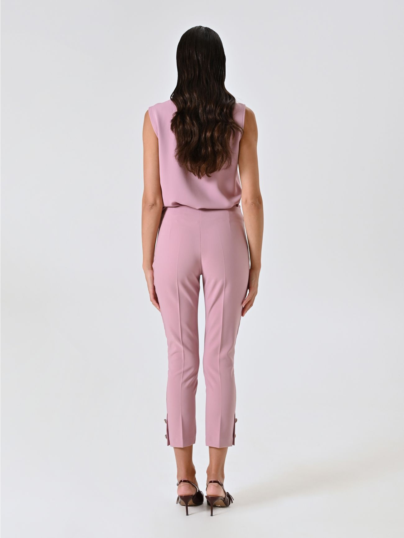 Straight Trousers in Mauve Pink Technical Fabric det_3