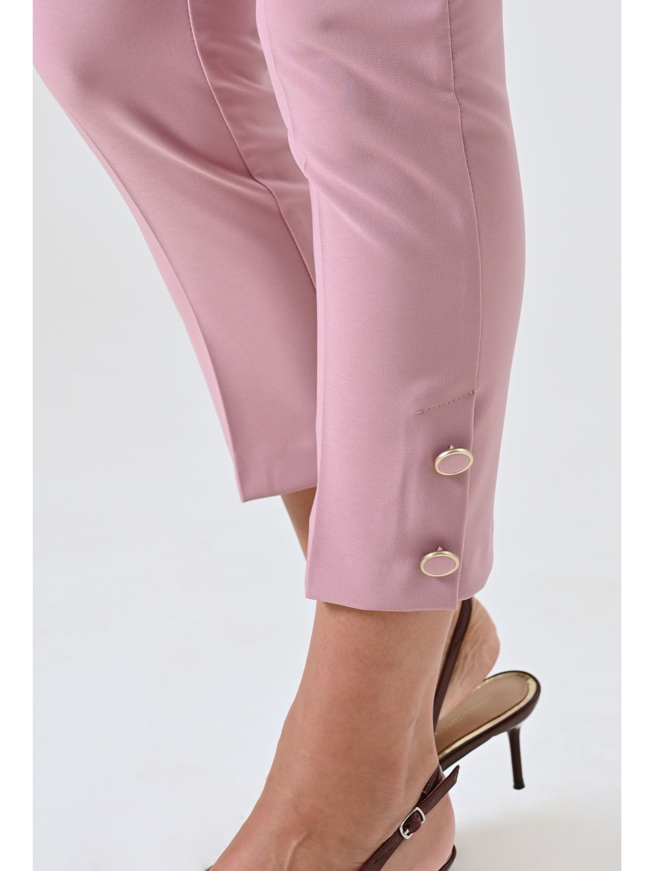 Straight Trousers in Mauve Pink Technical Fabric in_i5