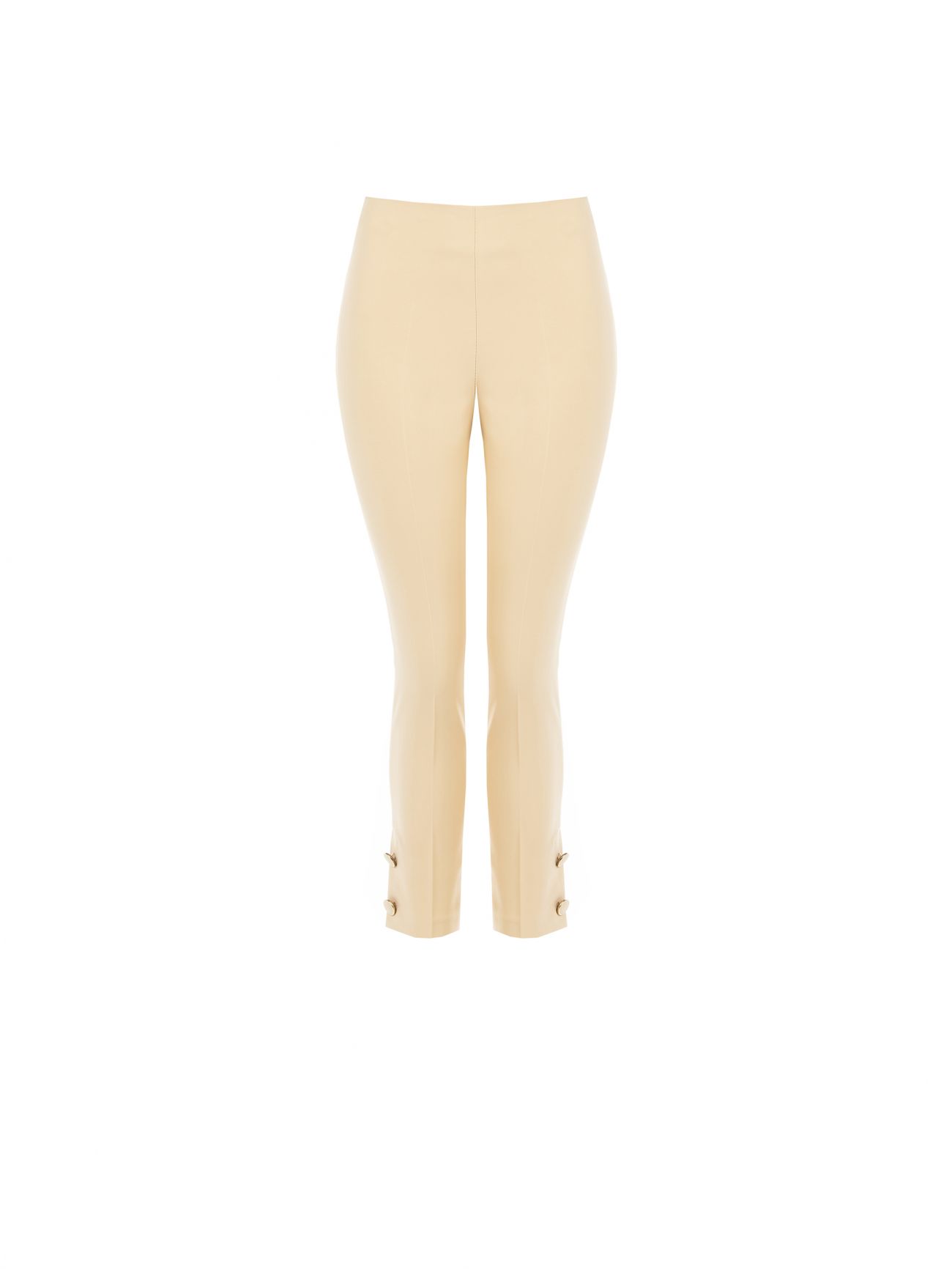 Straight Trousers in Dark Beige Technical Fabric det_4