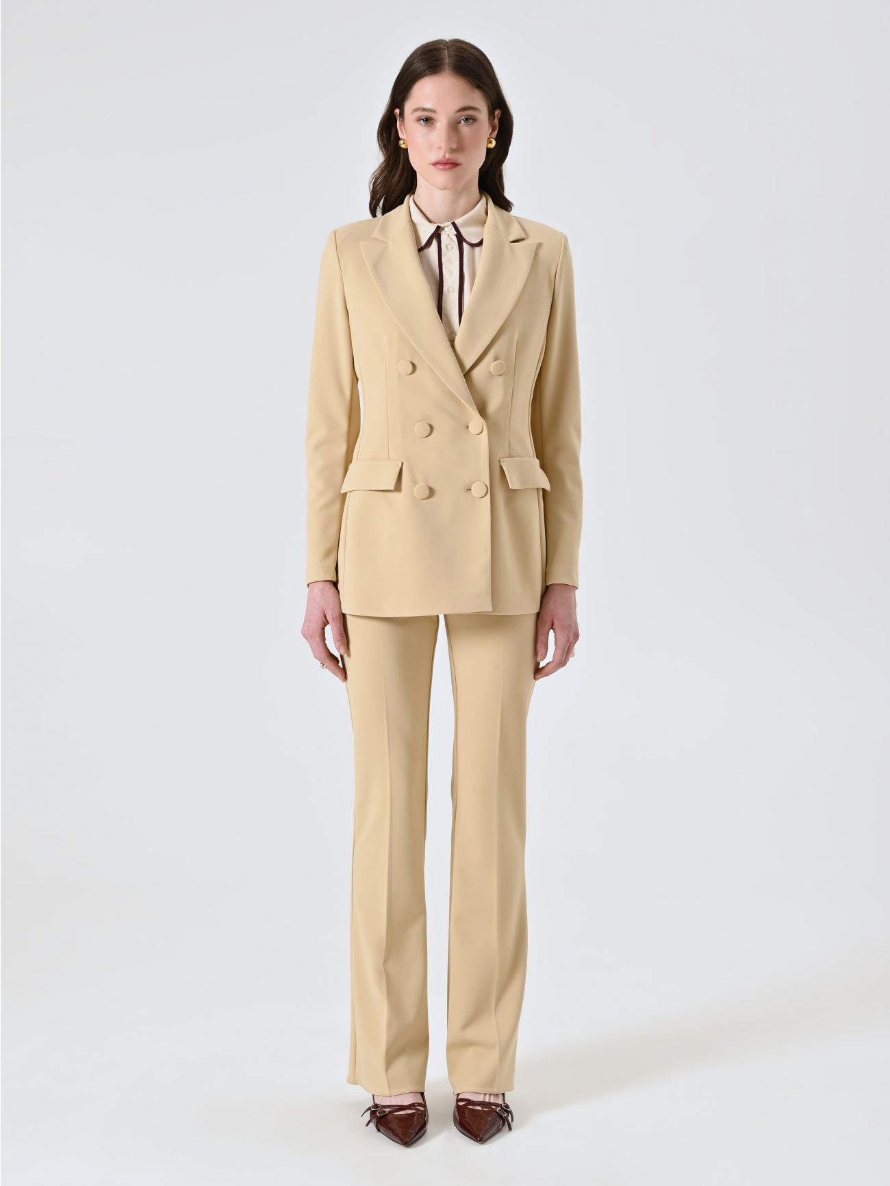 Giacca Doppiopetto Beige Scuro  det_1