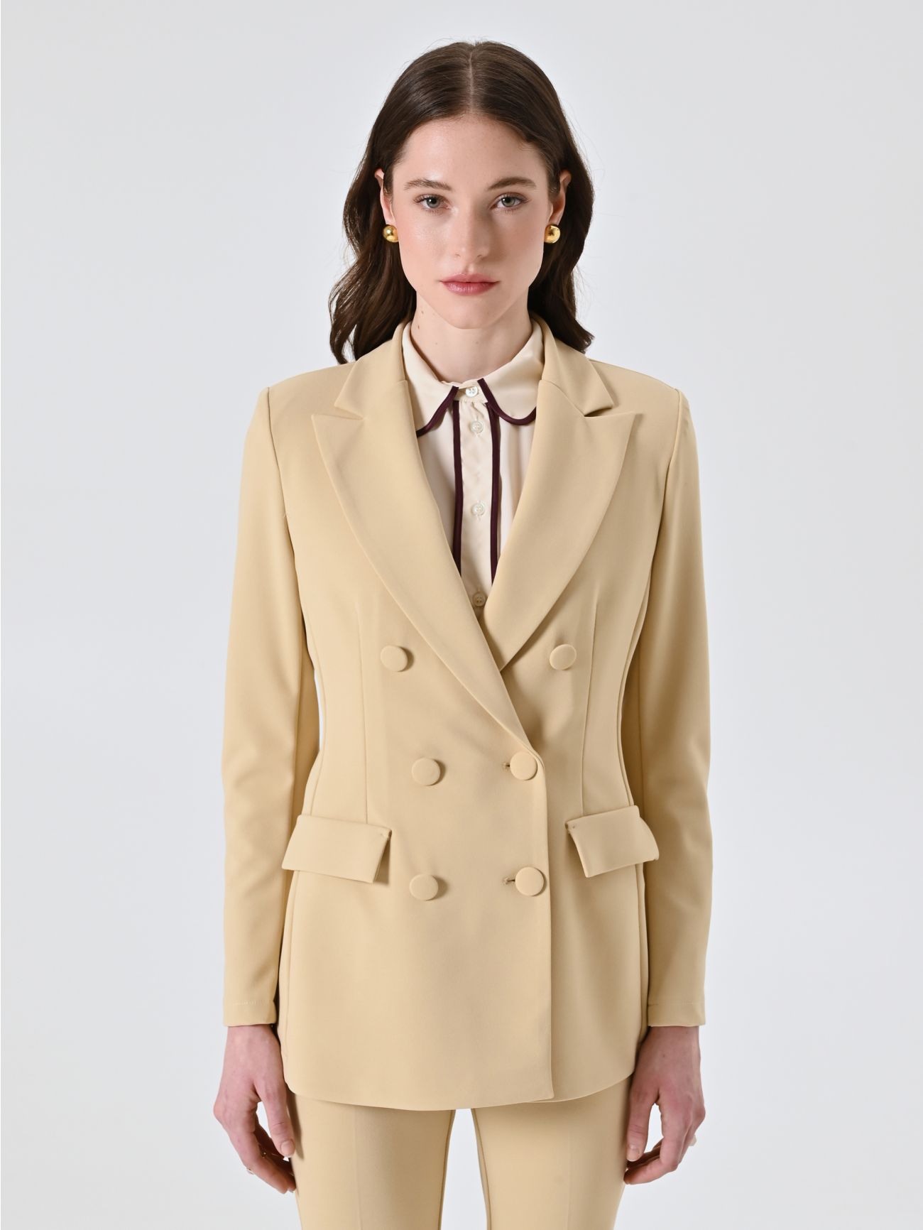 Giacca Doppiopetto Beige Scuro  det_2