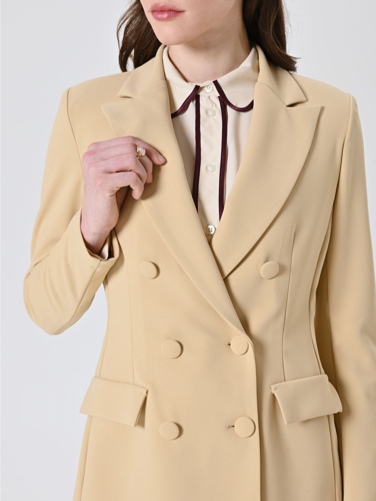 Giacca Doppiopetto Beige Scuro  in_i5