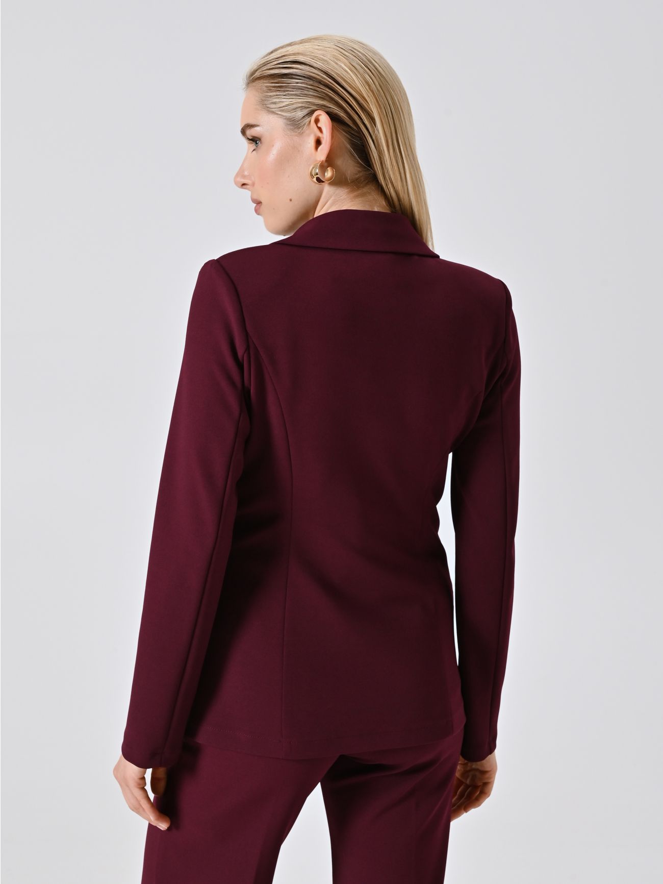 Zweireihige Jacke in Bordeaux aus Scuba-Handkreppstoff det_3