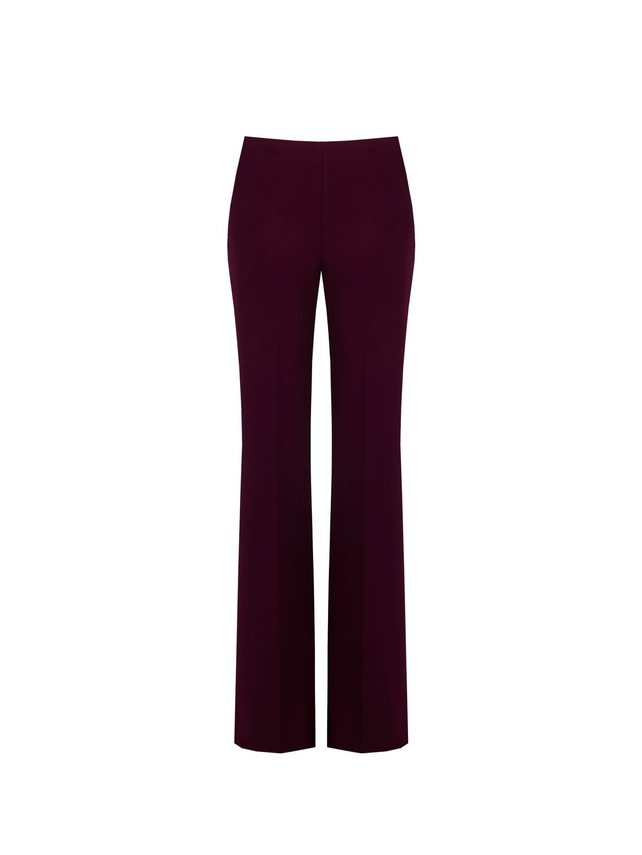 Burgundy Palazzo Trousers in Scuba Crepe Fabric det_4