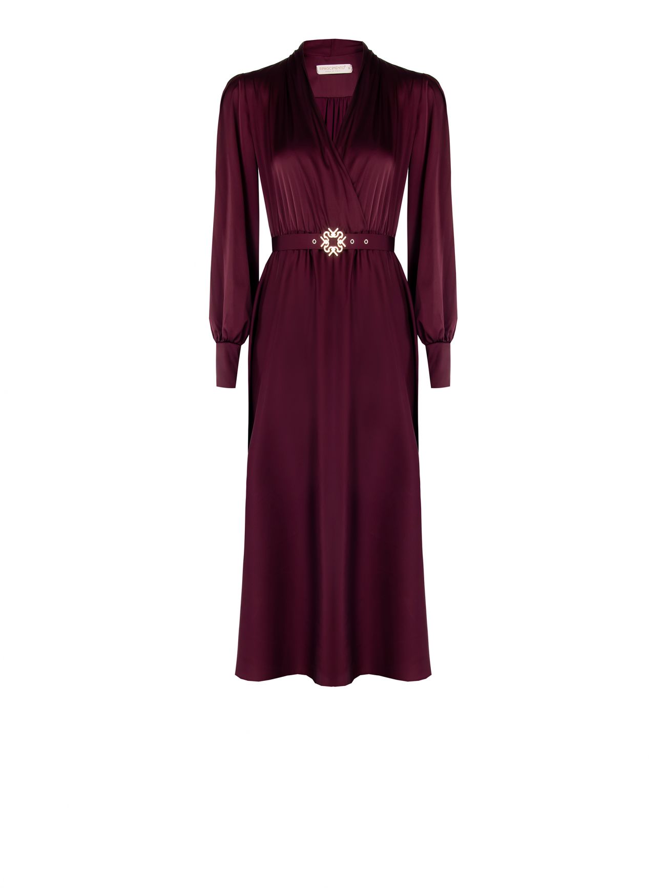 Robe bordeaux en satin det_4