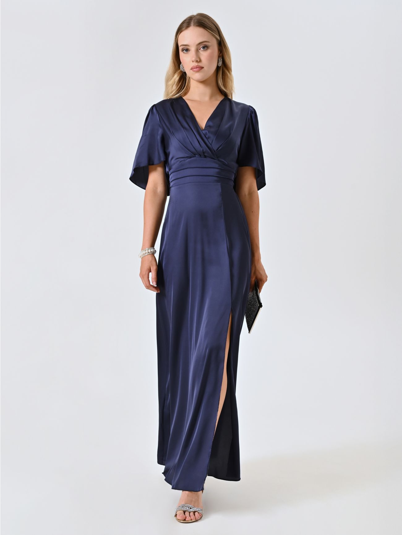 Abito Lungo in Raso Blu sp_e1