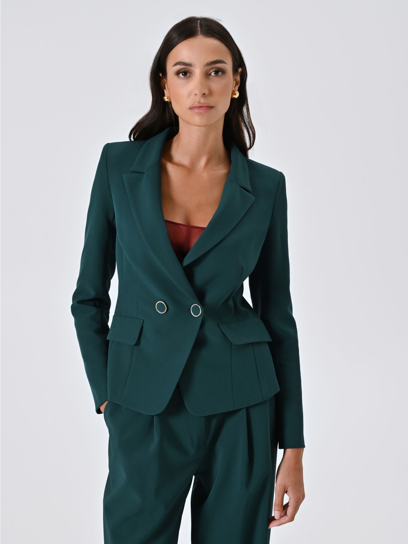 Chaqueta cruzada verde in_i7