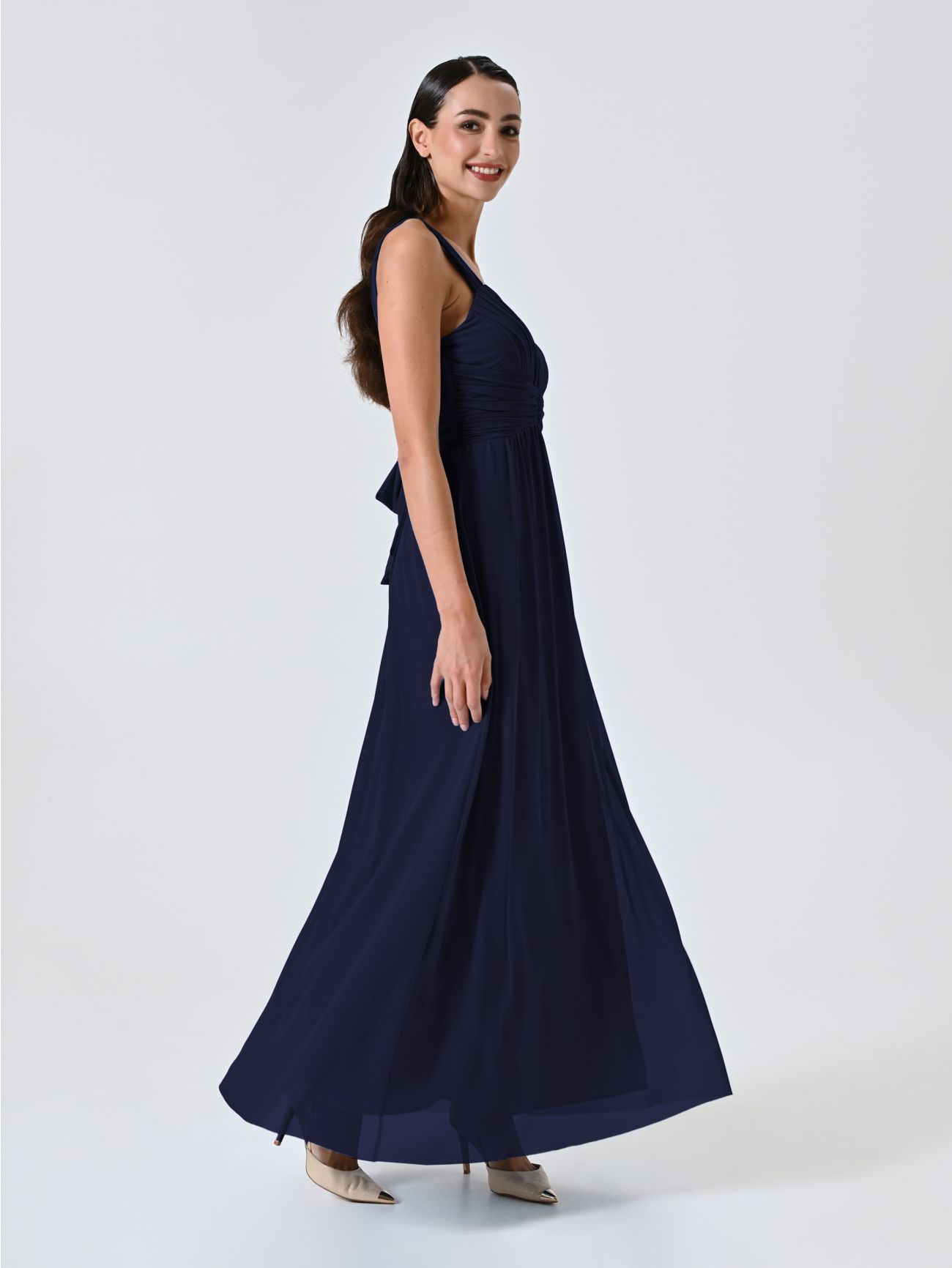 Langes Tüllkleid in Blau in_i4