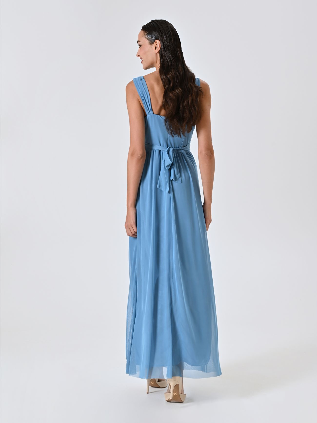 Long Light Blue Tulle Dress det_3